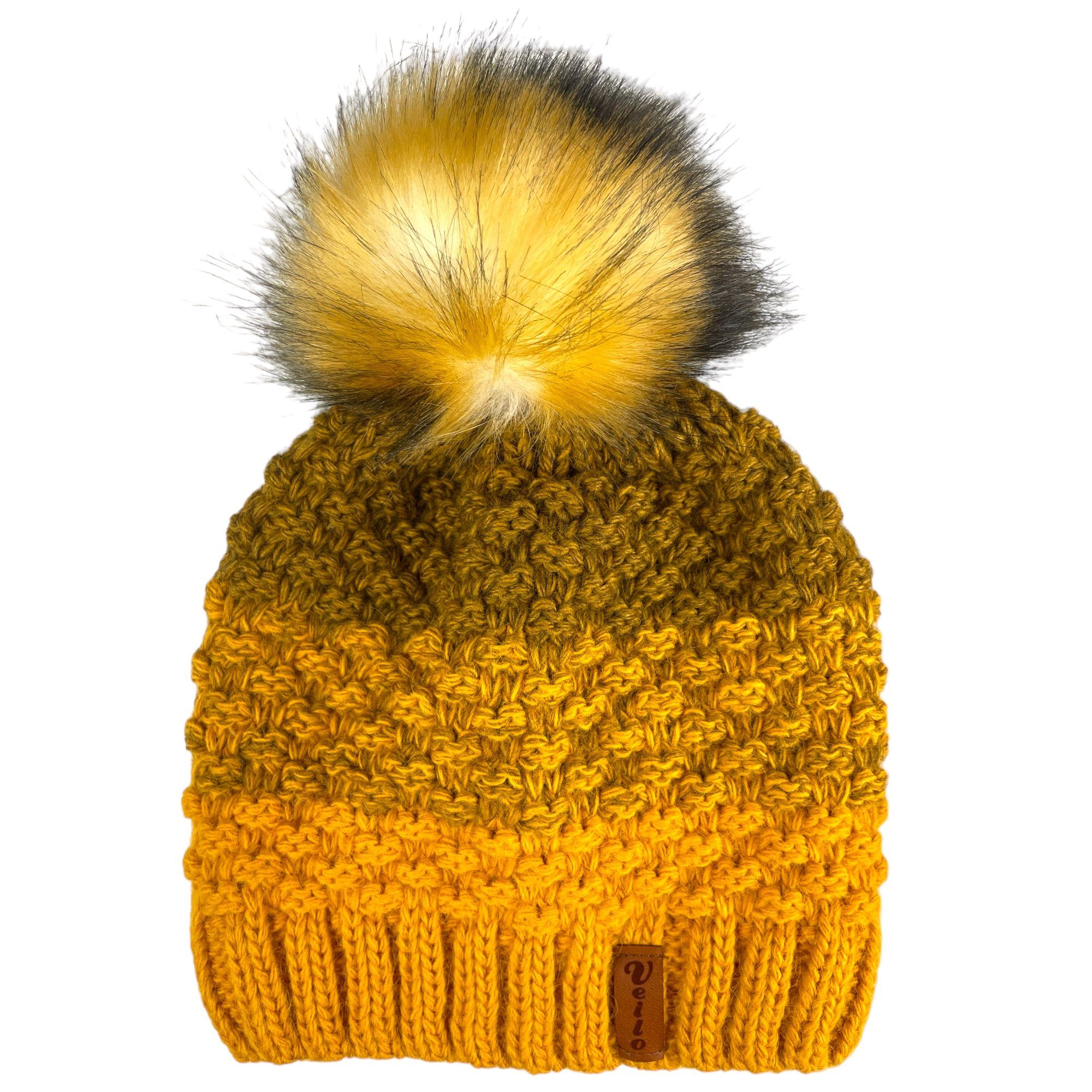 Taschen4life Bommelmütze Damen Mütze & Schal Set 36.64 (2 teilig, gestrickte Beanie mit großem Bommel & Loop Strickschal) locker gestrickt, mit großem Bommel