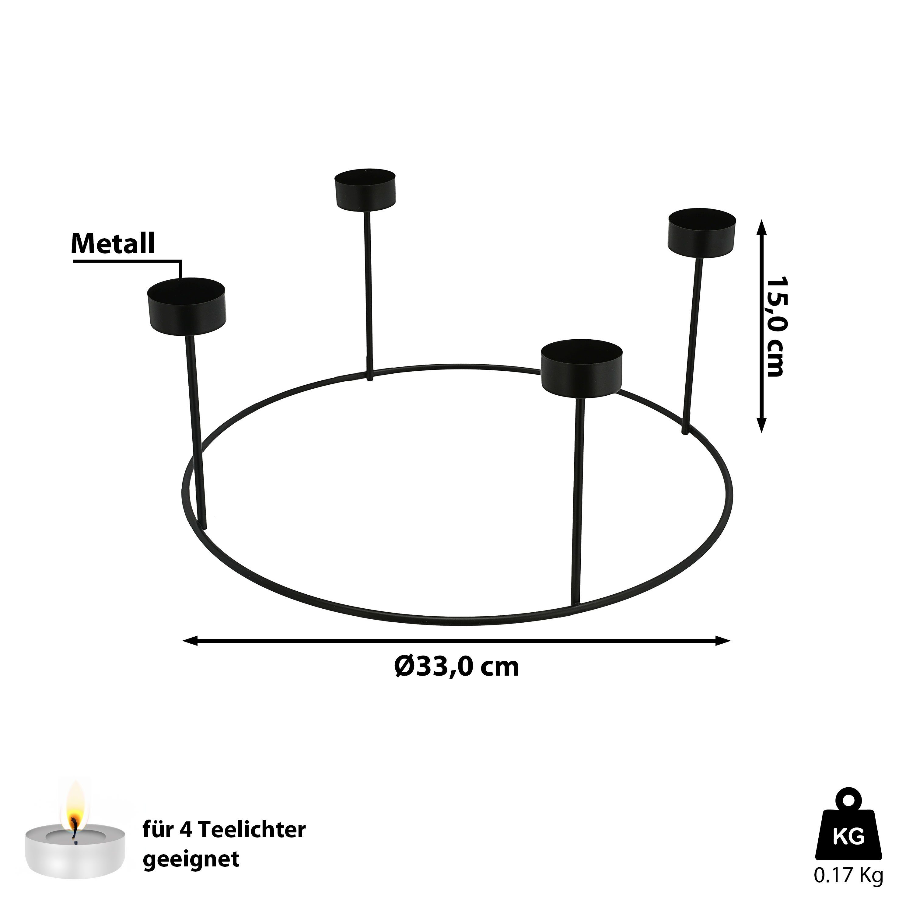 CEPEWA Adventskranz DIY Adventskranz Teelichthalter 33x15cm günstig online kaufen