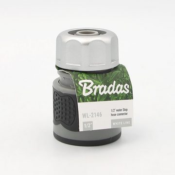 Bradas Schlauchadapter PVC Schlauchstück 1/2" 13mm Schlauch Comfort Wasserstop Steckkupplung