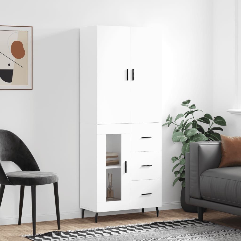 Nettlife Mehrzweckschrank Highboard Weiß 69,5x34x180 cm günstig online kaufen