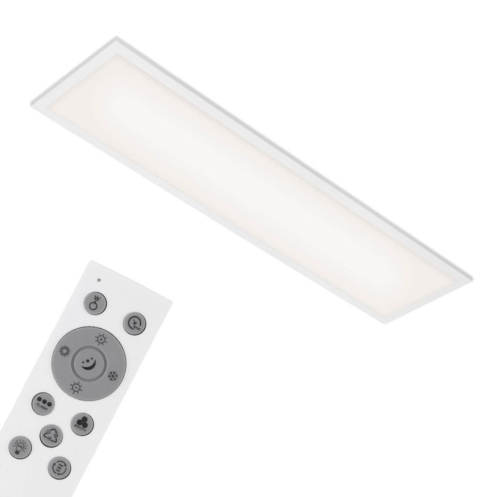 Briloner Leuchten LED Deckenleuchte 7054-016, Dimmfunktion, LED fest integriert, 2700K - Extra-Warmweiß, Deckenlampe, 100x25x6,6cm, Weiß, 24W, Wohnzimmer, Schlafzimmer, Küche