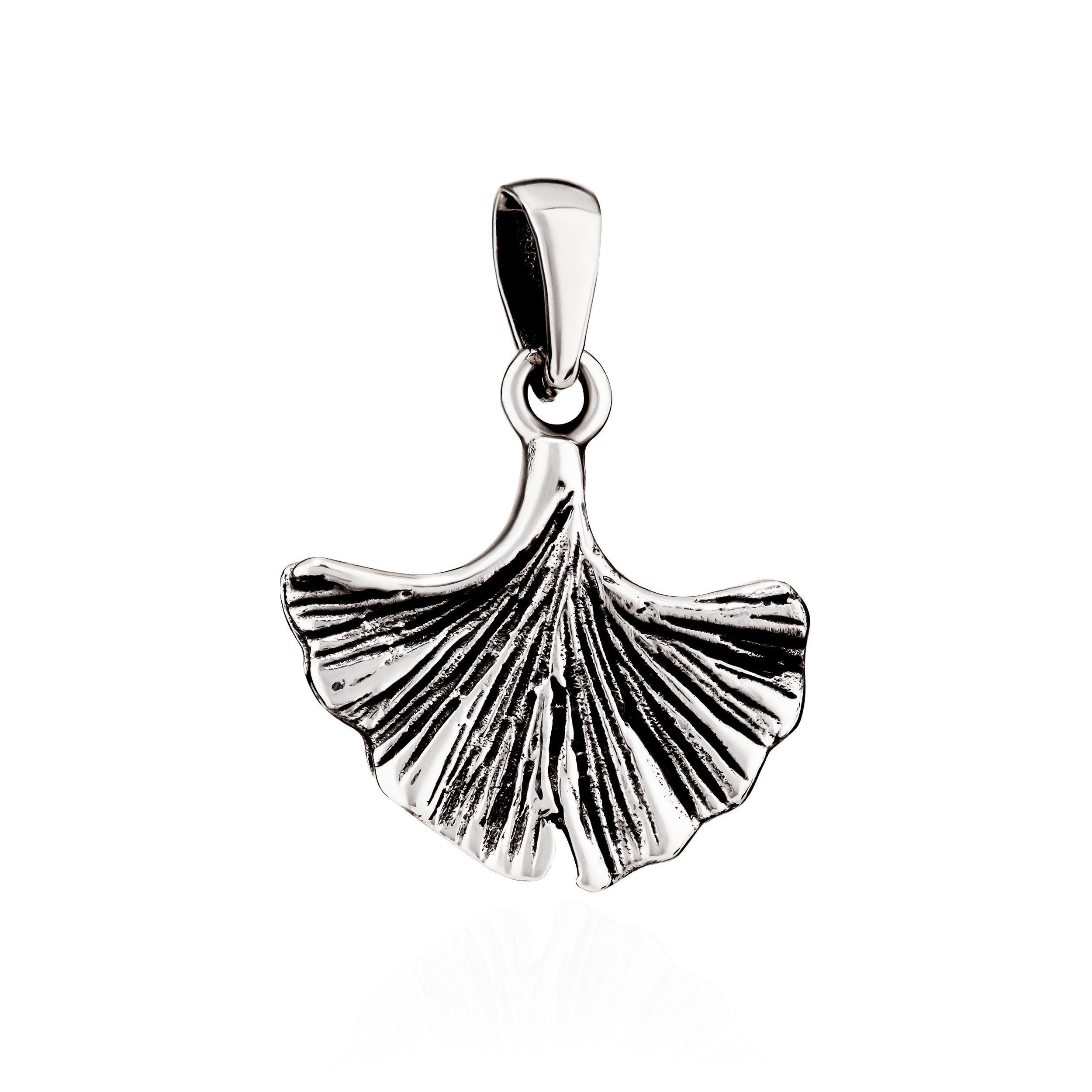 Kettenanhänger 16x15mm Kettenanhänger Ginkoblatt 925 Silber Zeichen für Freundschaft