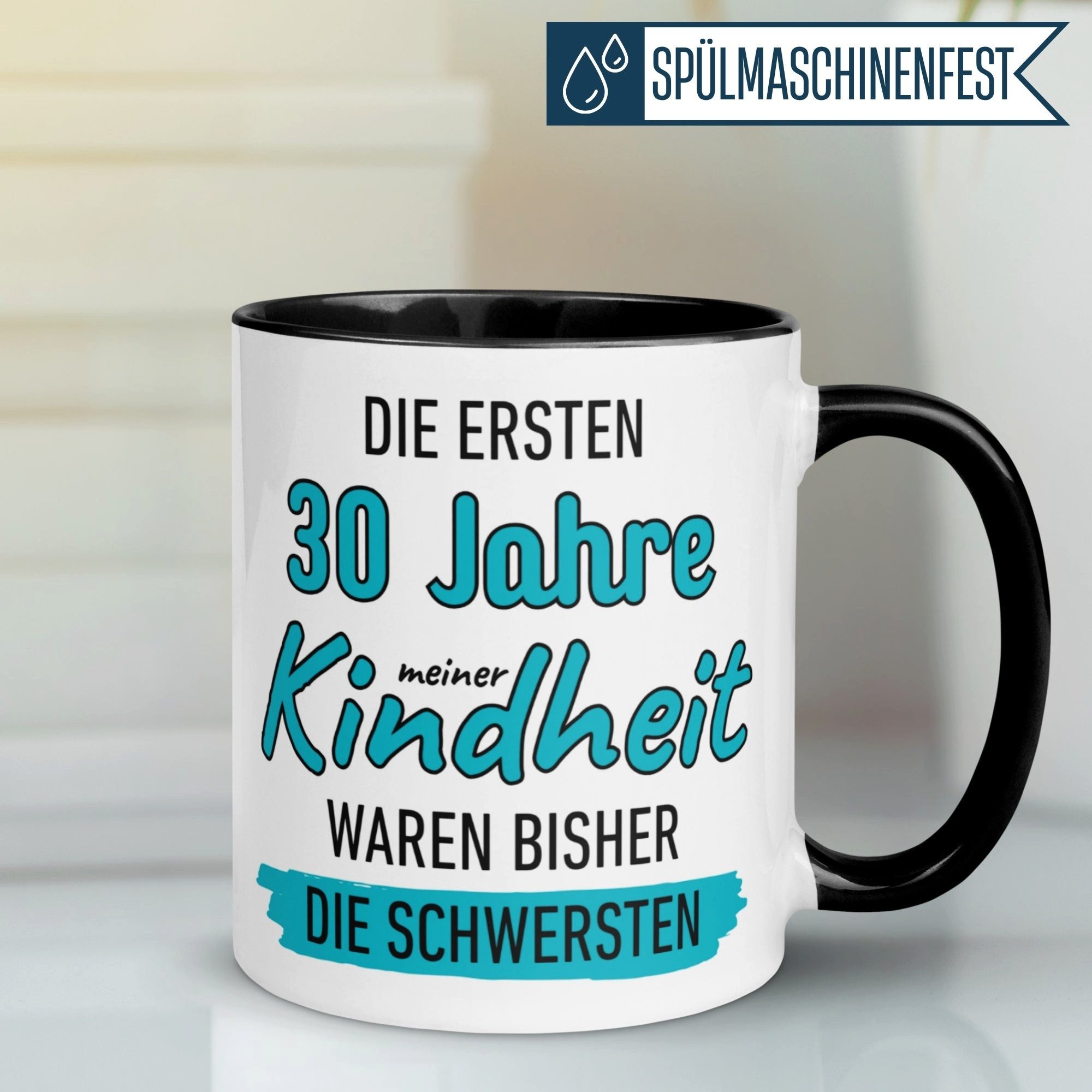 Momentals Tasse 30 Geburtstag Mann – „30 Jahre Kindheit“ – Geburtstagsgeschenk Männer, Gratis Versand · Links-&Rechtshänder · Spülmaschinenfest