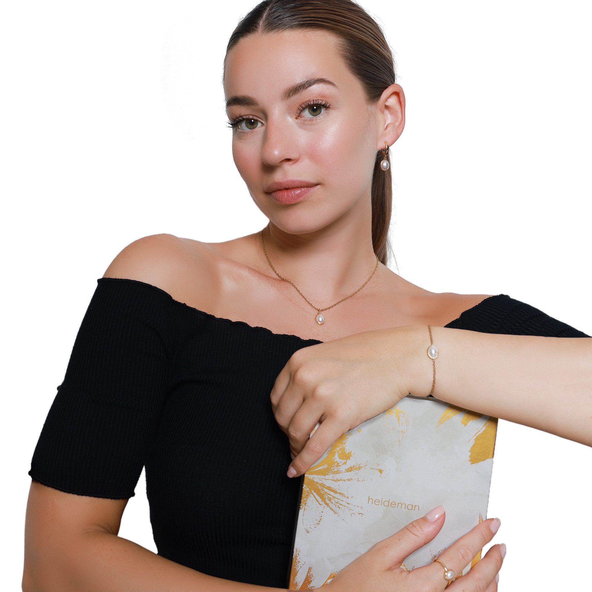 Heideman Schmuck-Adventskalender Heideman Schmuck Geschenkbox – Perle (25-tlg), Schmuckset mehrteilig Schmuck für Frauen - 4 Schmuckstücke