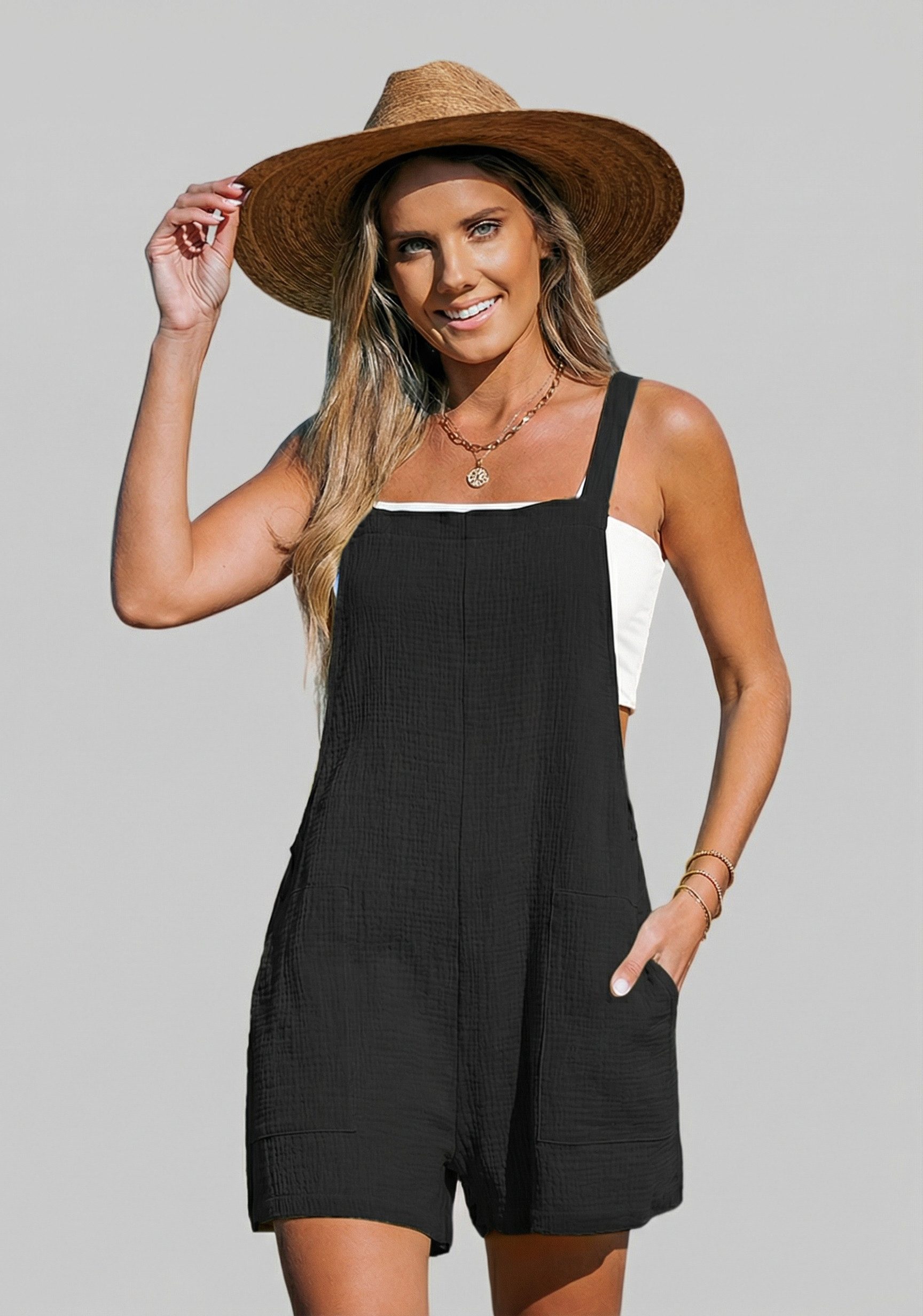 Cupshe Jumpsuit mit weitem Bein und schrägen Taschen günstig online kaufen