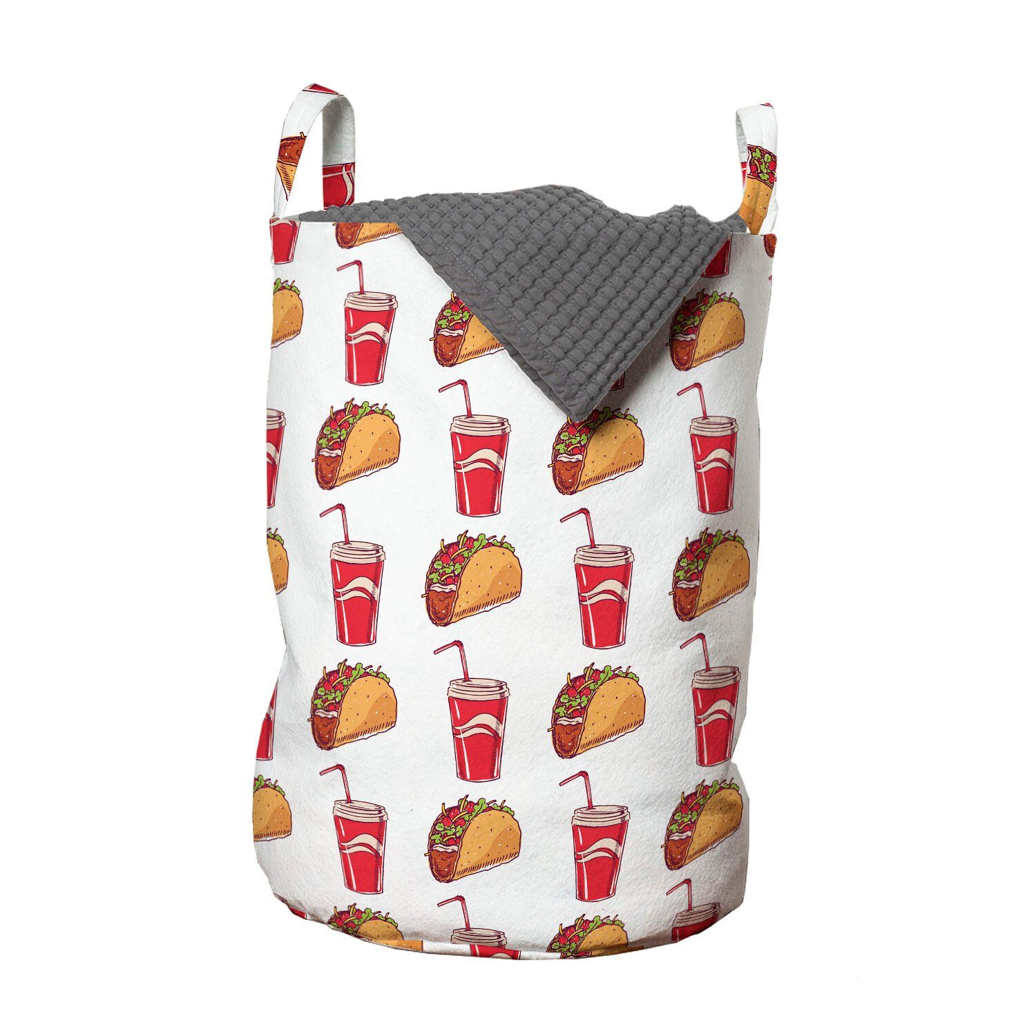 Abakuhaus Wäschesäckchen Wäschekorb mit Griffen Kordelzugverschluss für Waschsalons, Essen Tacos und Soda Cups mit Pipes