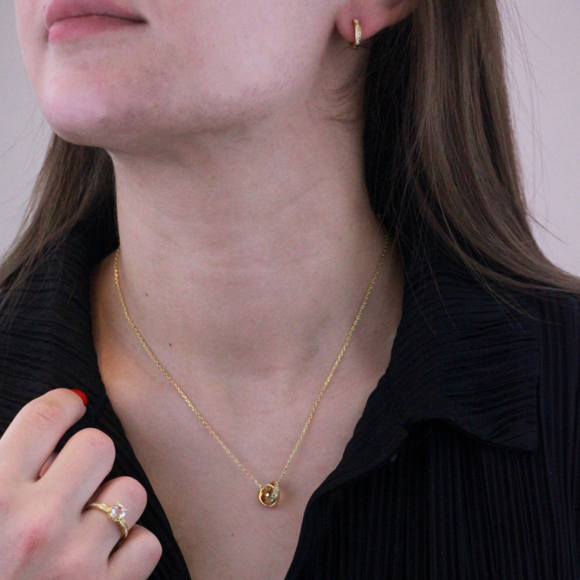 Ella Eisvogel Schmuckset Circle Hoop Schmuckset - Halskette, 2 Ohrringe, 18 günstig online kaufen