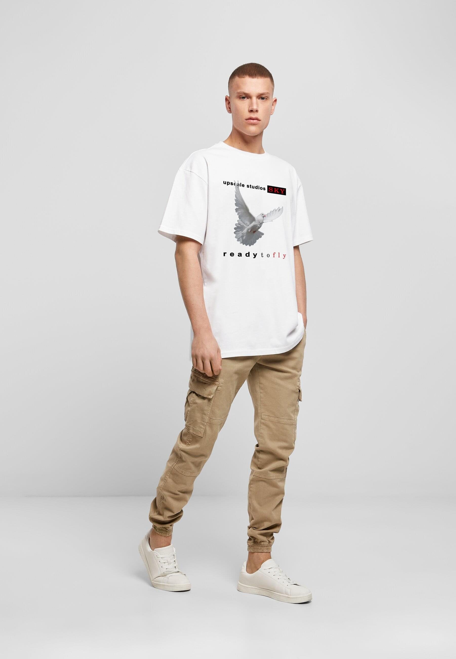 (1-tlg) T-Shirt Tee Ready Oversize fly Mister Upscale by to white Tee Unisex