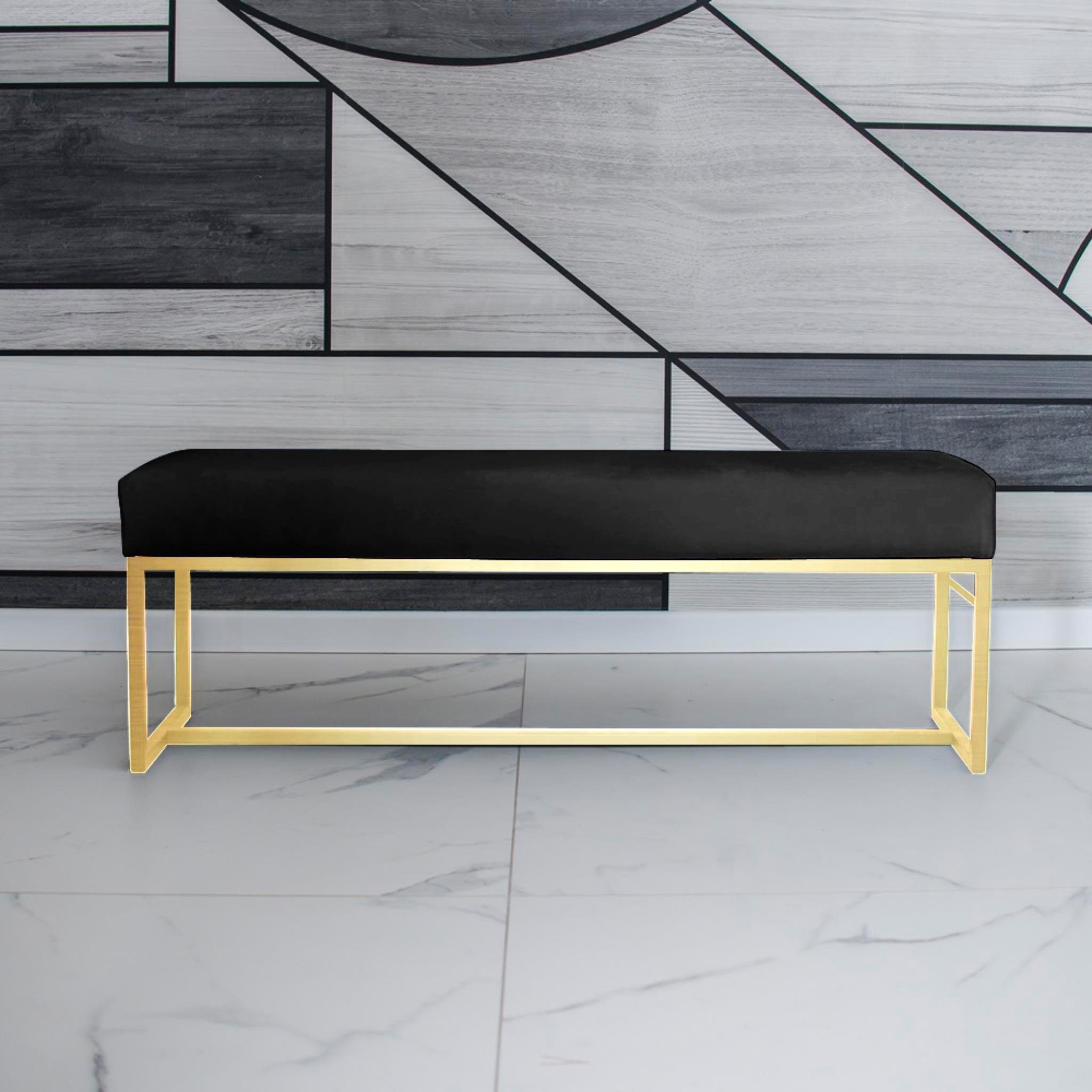 Beautysofa Polsterbank ACHEN Stilvolle Sitzbank aus Velours (verschiedene Größen, Metallbeine)