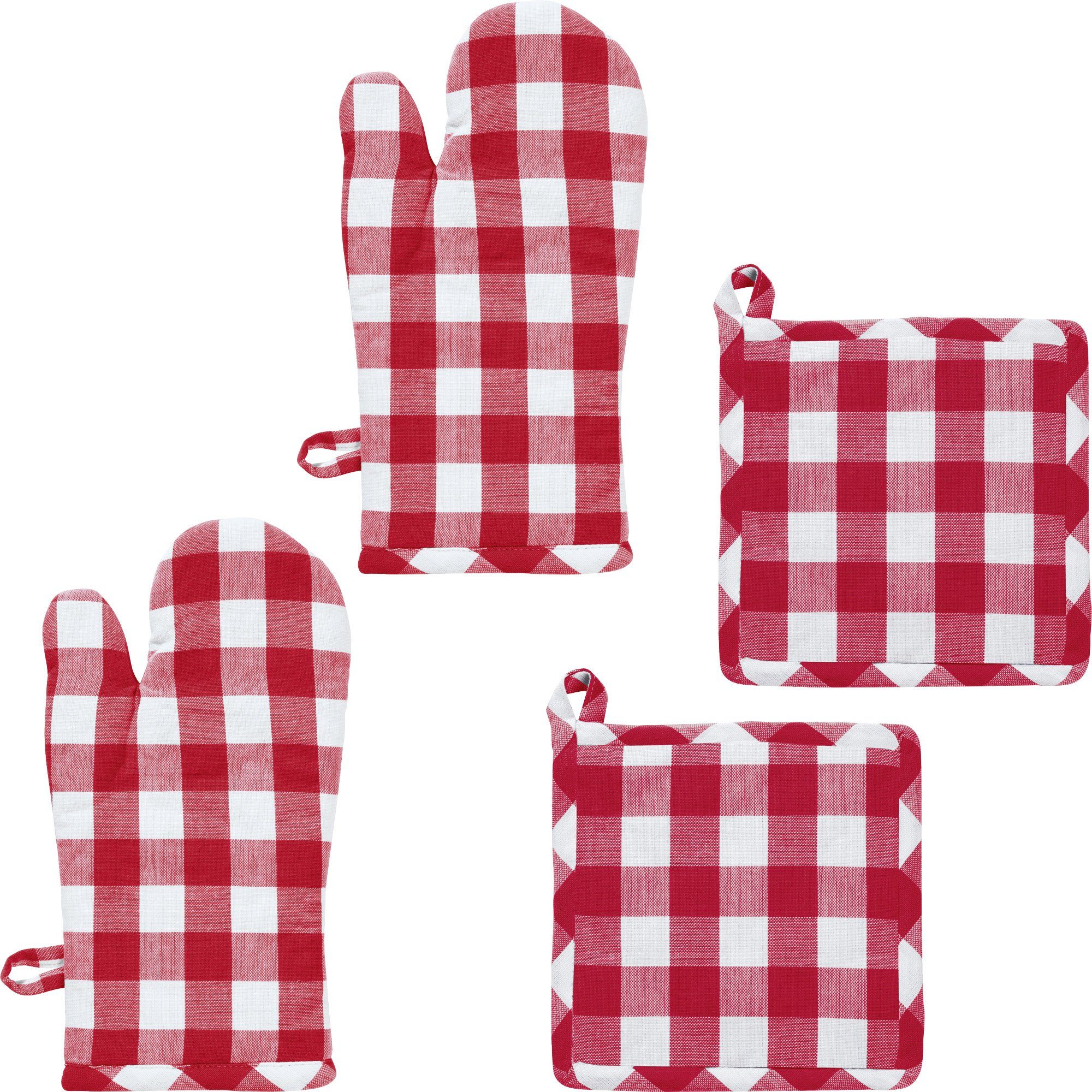 REDBEST Topflappen Küchenset "Nashville" 4-teilig, Karo