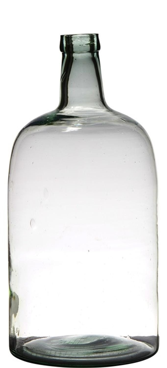 INNA-Glas Dekovase Glasflasche NIRAN, recycelt, klar-grün, 40cm, Ø19cm