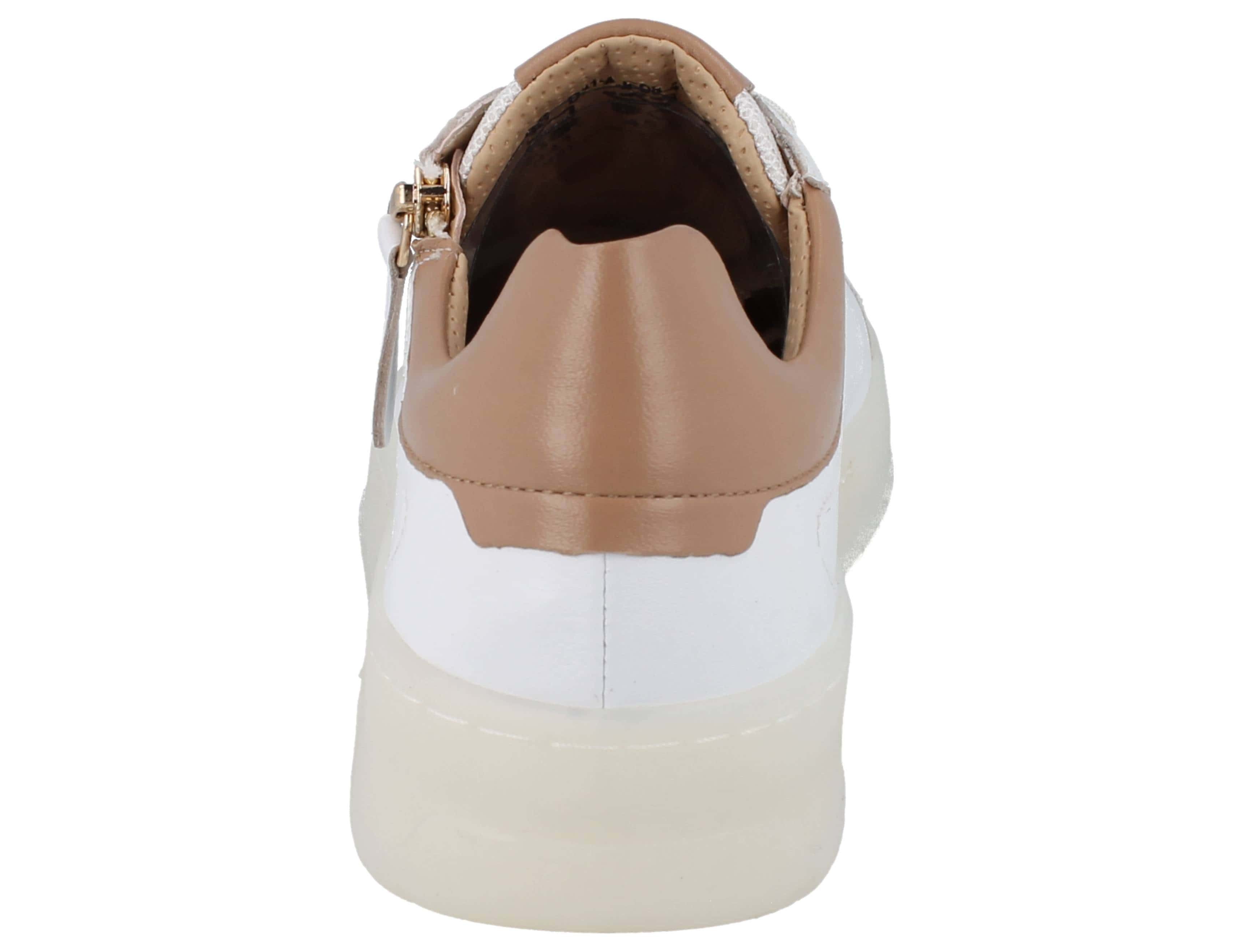 BAGATT BAGATT Damen Sneaker weiß braun Leder/Textil - Größe: 39 Schnürschuh Wechselfußbett