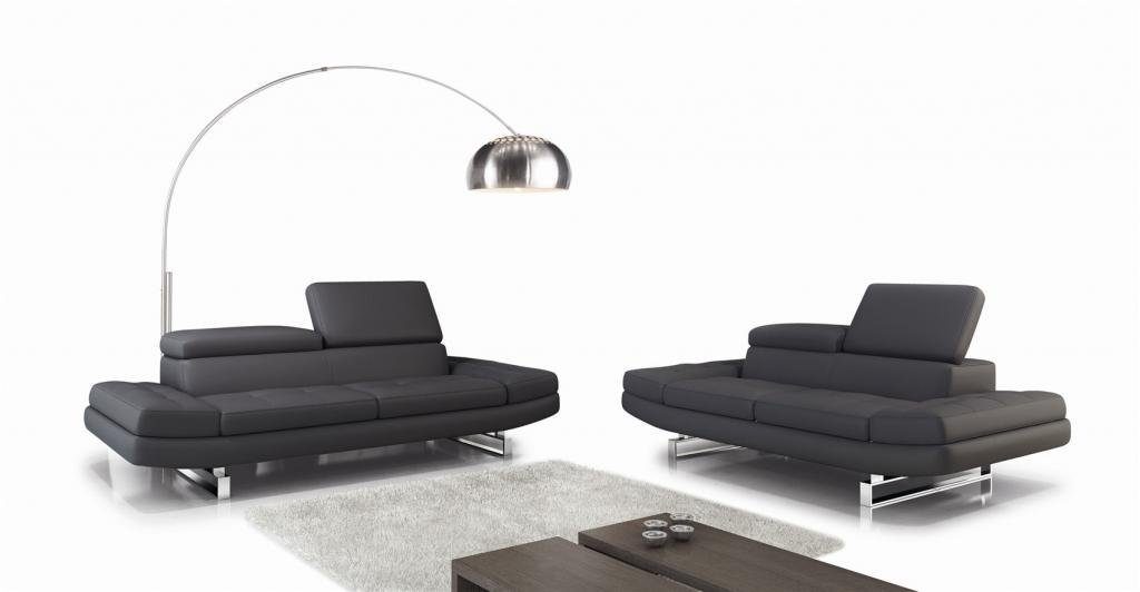 Design Made Modern JVmoebel Sofa Europe Wohnlandschaft Ledersofas Graue Couch in Sofa, 3+2+1 Sitzer