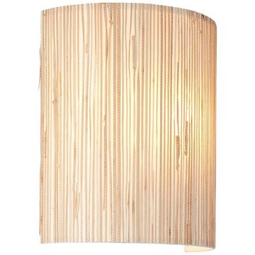 Lightbox Wandleuchte, ohne Leuchtmittel, Wandspot mit Seegras Schirm, 26 x 23 cm, dimmbar, E27 max. 52W