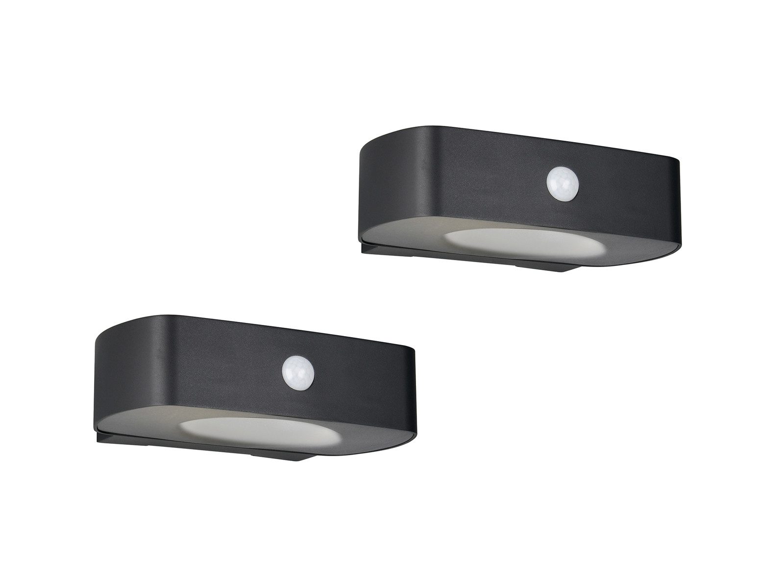 Reality Leuchten LED Solarleuchte, Bewegungsmelder, LED fest integriert, Neutralweiß, 2er SET Wand Außen-Leuchten mit Solar, Akku auch USB aufladbar B: 21cm