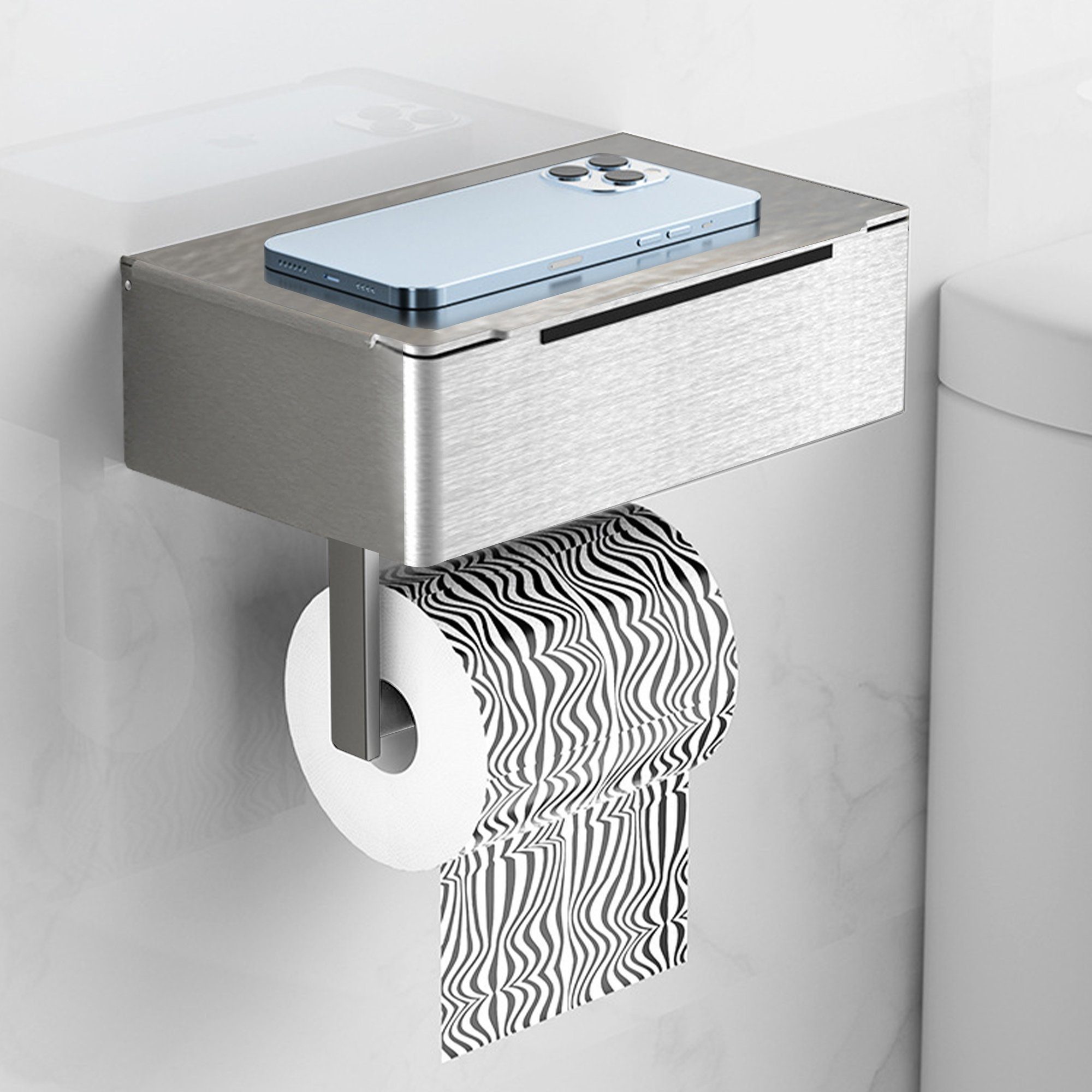 Schönbeck Toilettenpapierhalter Mit Feuchttücherbox - Edelstahl & Glas, Made In Germany