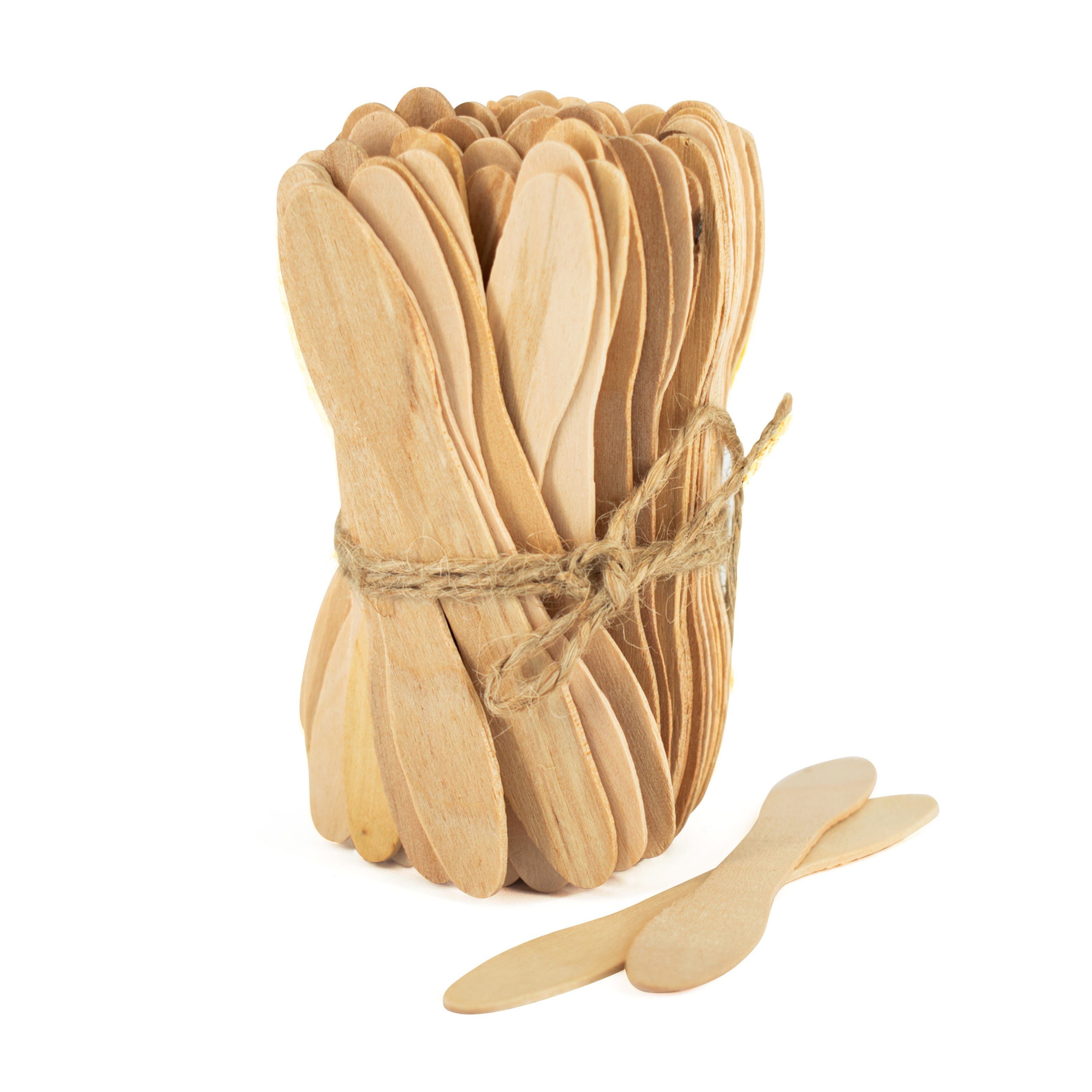 wisefood Einwegbesteck-Set Holz Probierstäbchen - 10cm - 100 Stäbchen (6000-tlg), Holz