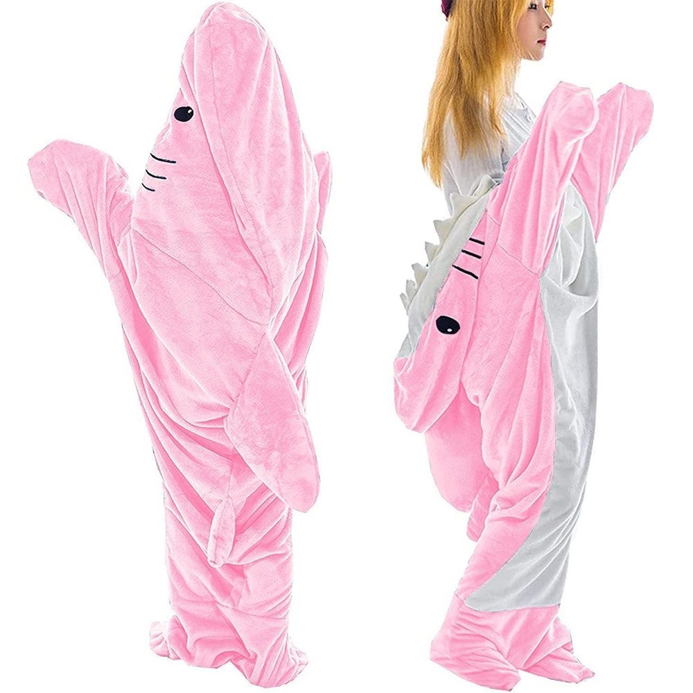 Wohndecke Hai Decke Mit Ärmeln, Superweichem Flanell Decken Hoodie Hai Overall, TUWENA, Deckenkapuzenpullover, Schlafsack Tragbare Decke für Erwachsene Kinder