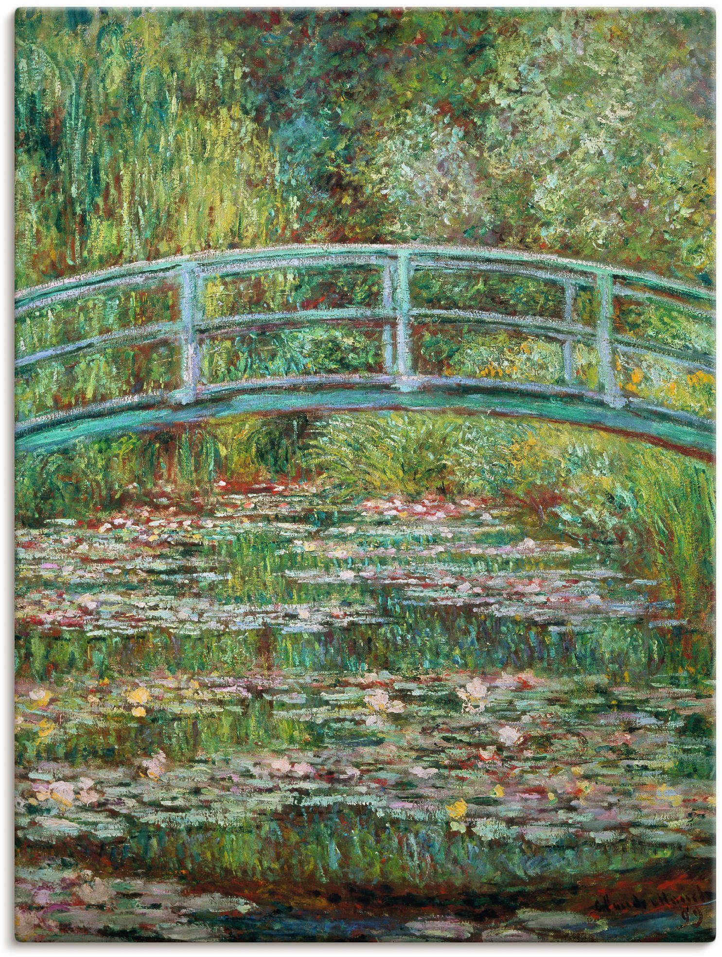 Artland Leinwandbild Japanische Brücke. 1899., Gewässer (1 St), auf Holzrahmen gespannt
