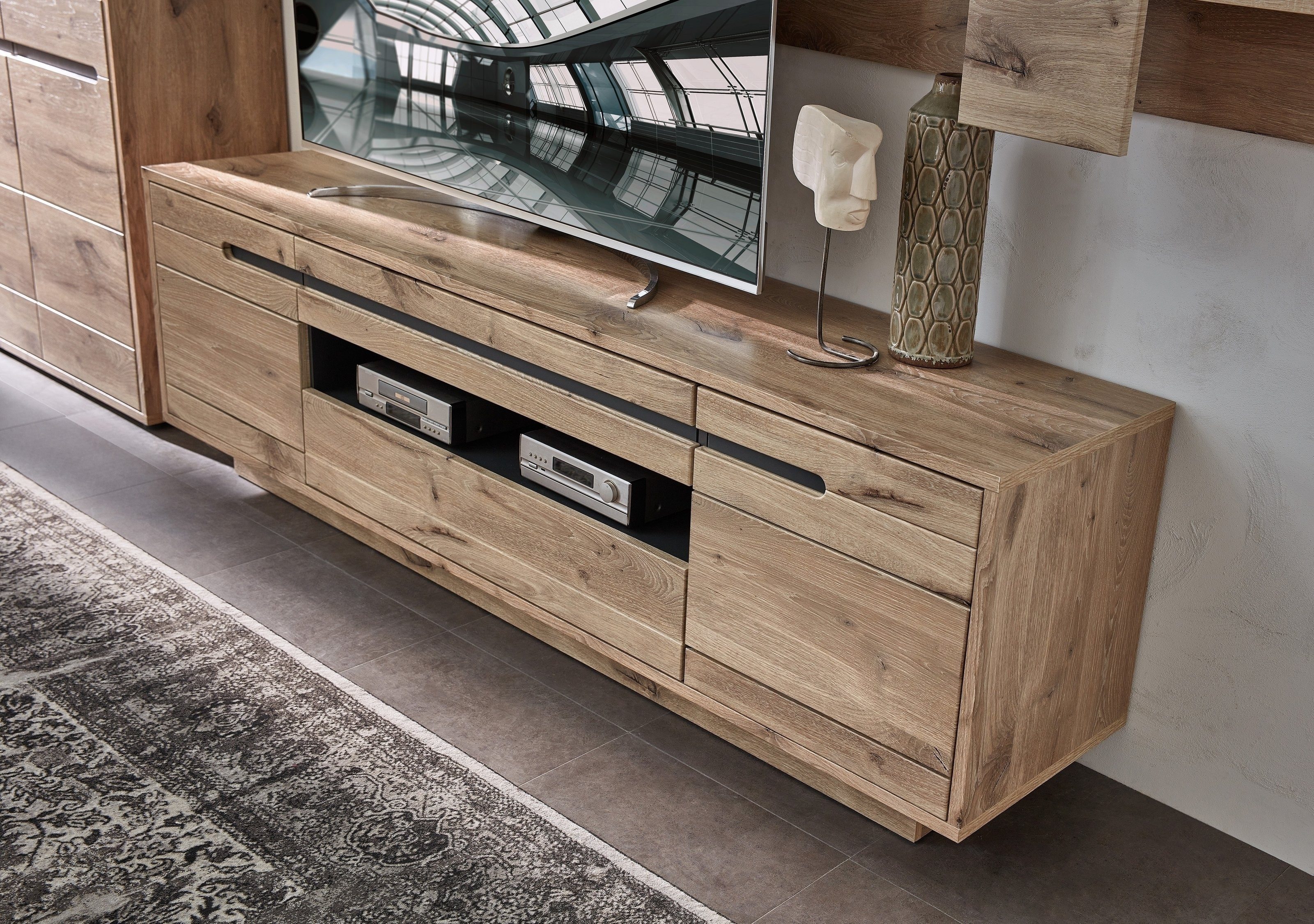 Innostyle Wohnwand in Viking Oak Dekor, MDF, Spannplatte - 309x185x44cm (BxHxT)
