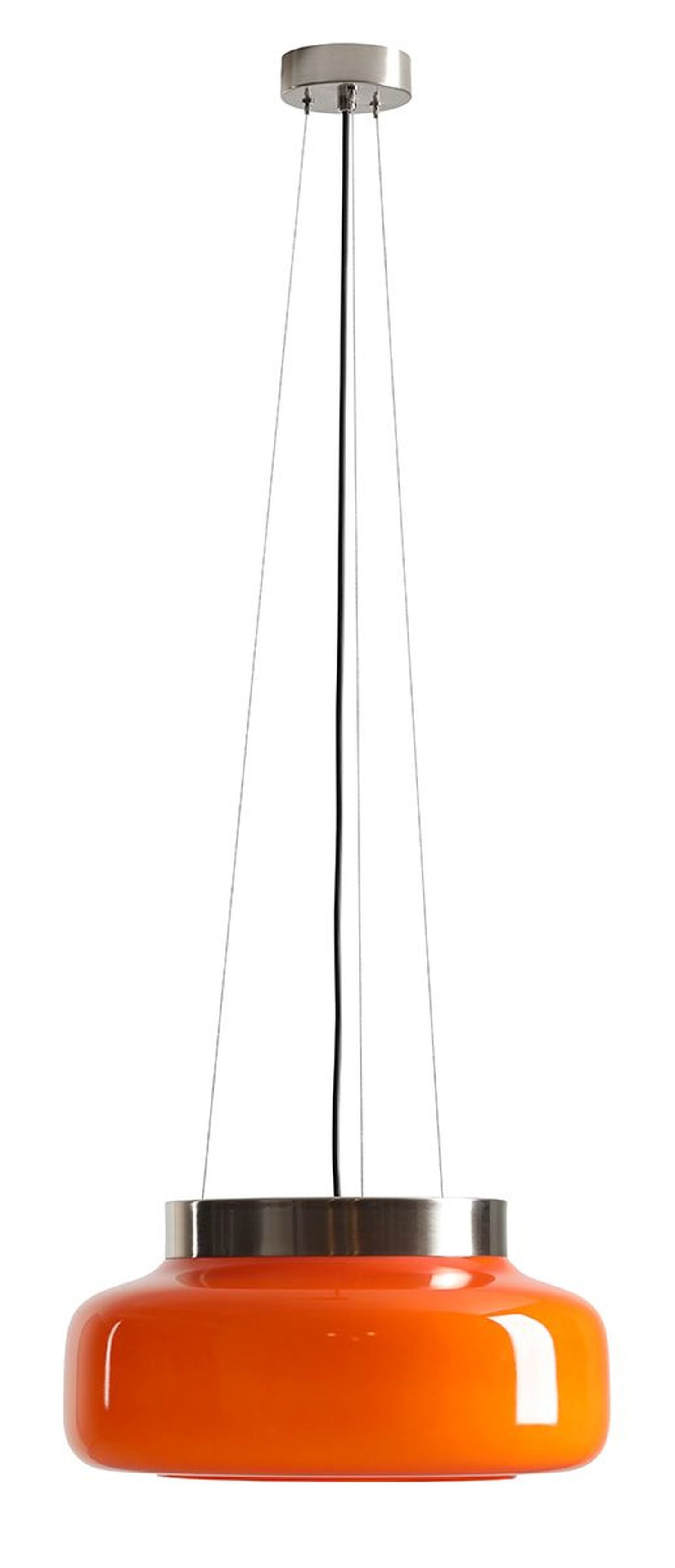 Licht-Erlebnisse Pendelleuchte ERAN, Glas Metall H: max. 220 cm Ø 39.5 cm Orange GX53 rund Modern
