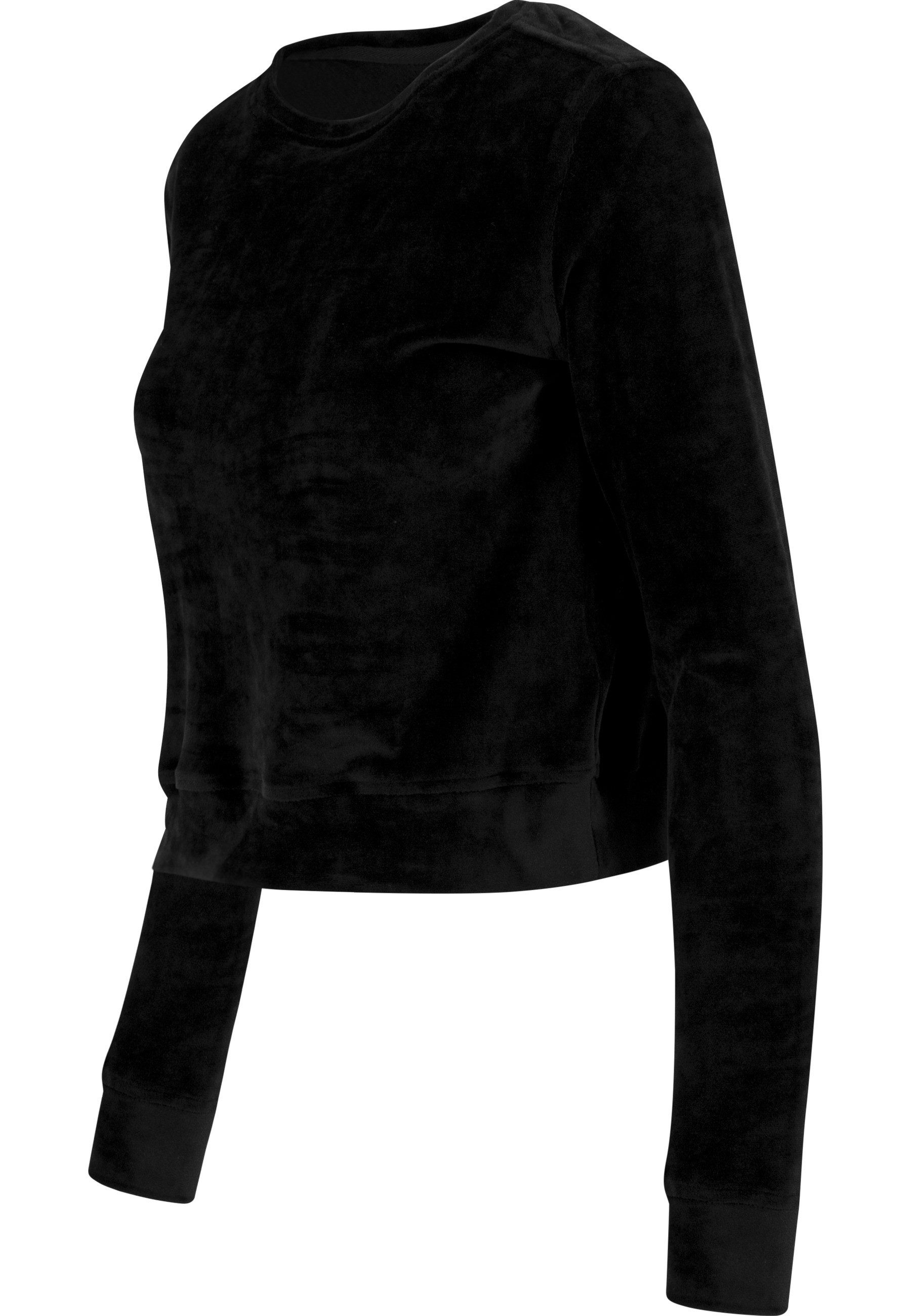 Sweatshirt Urban Classics Damen Ladies Short Velvet Crew