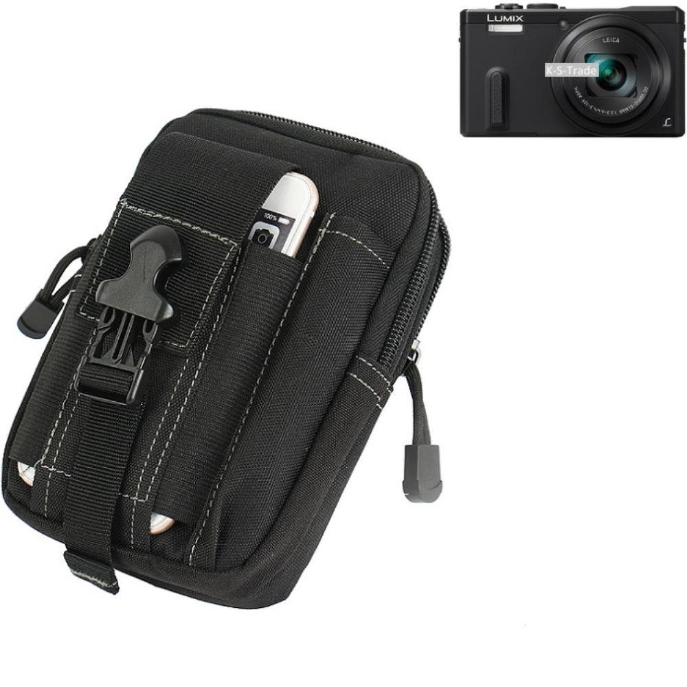 K-S-Trade Kameratasche für Panasonic Lumix DMC-TZ61, Holster Kamera-Tasche  - Gürtel-Tasche mit Extrafächer schwarz 1x