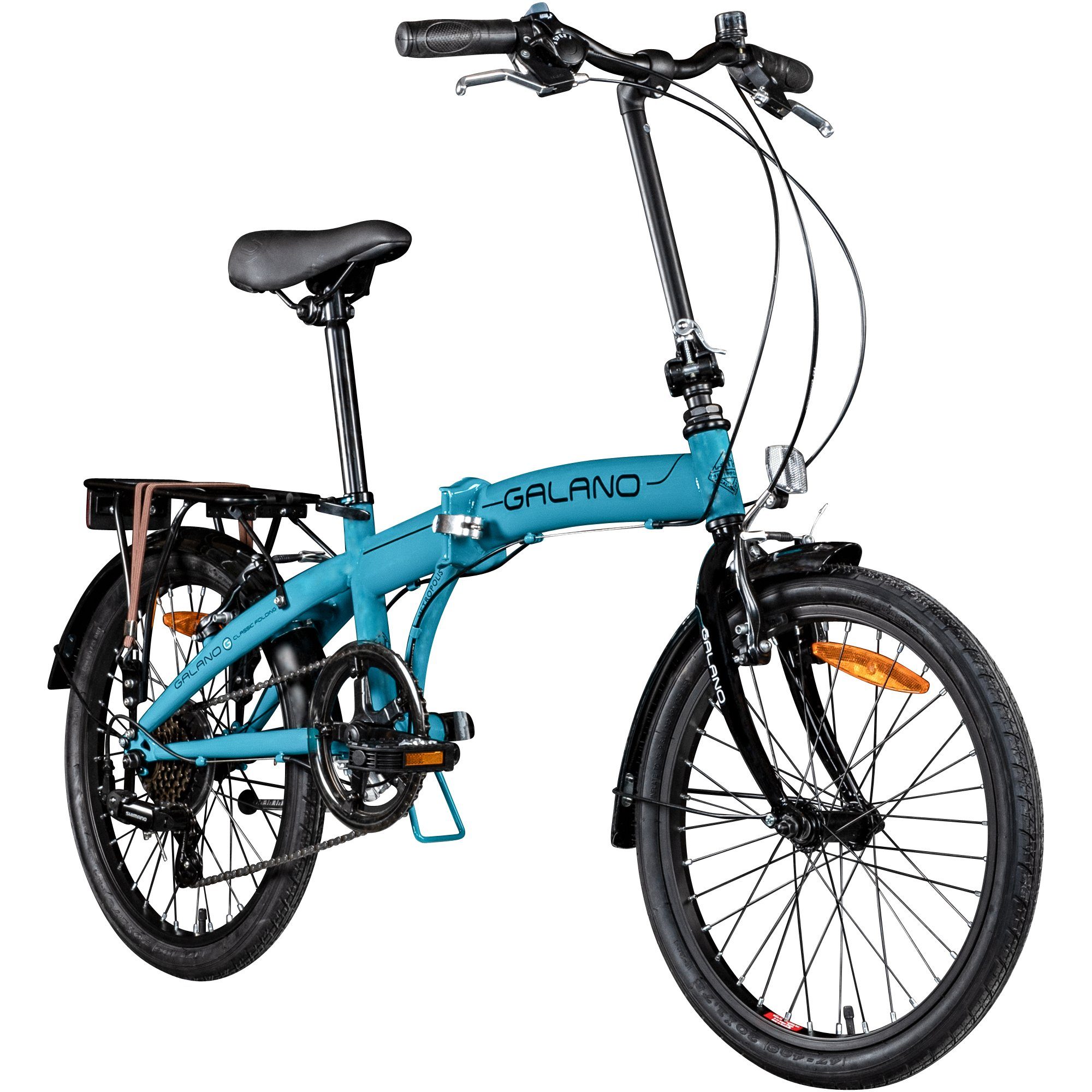 Galano Faltrad Metropolis, 6 Gang, Kettenschaltung, 20 Zoll Klapprad für Erwachsene 155 - 180cm Klappfahrrad Damen Herren