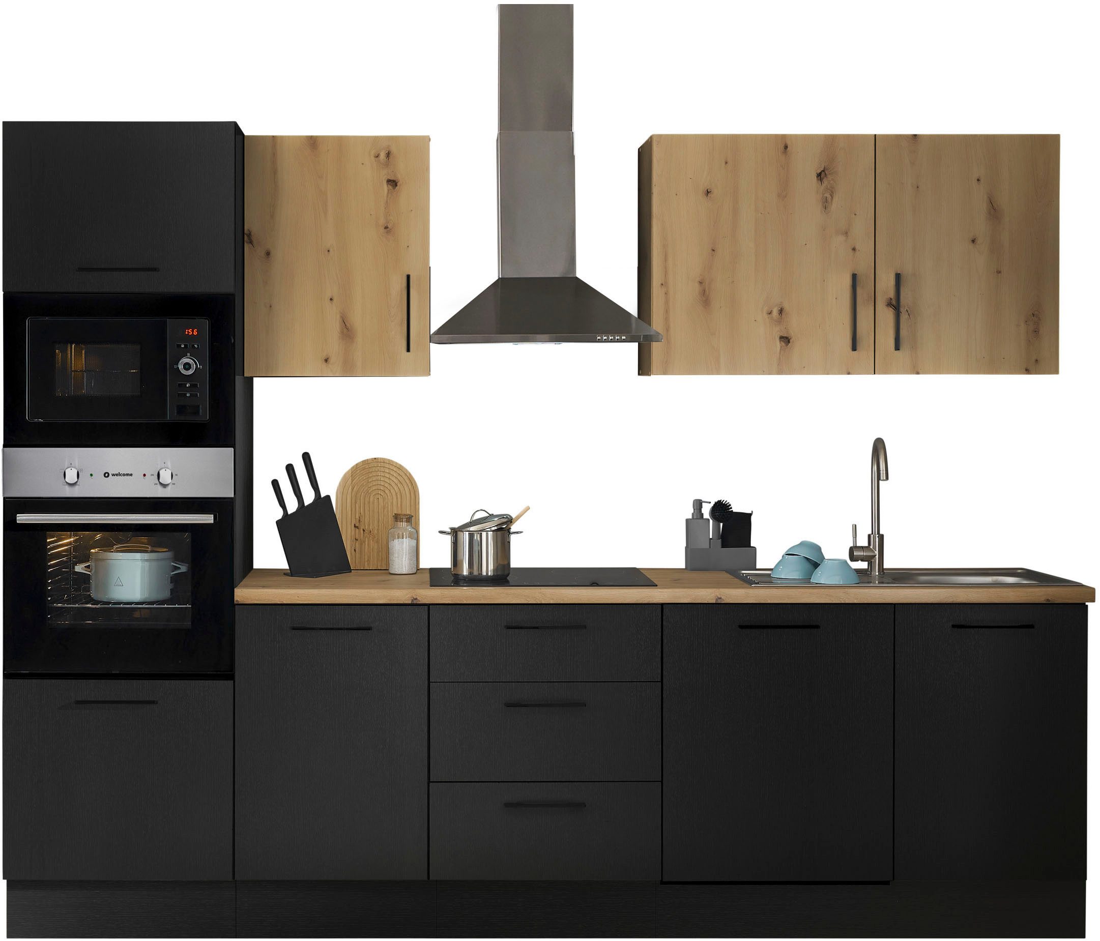 BASIC by Balculina Küchenzeile "Turin" Breite 280 cm, wahlweise mit E-Gerät günstig online kaufen