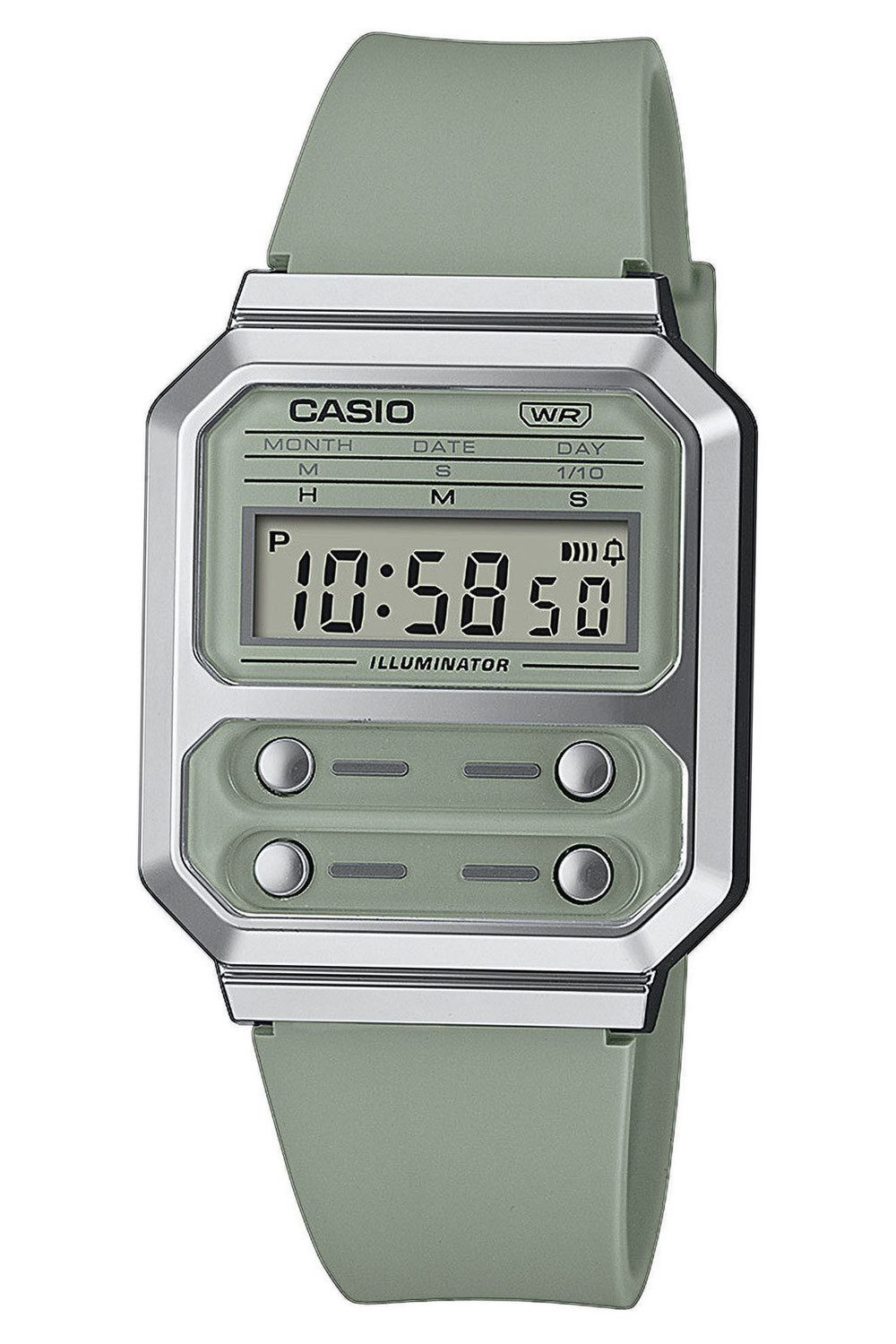 Digitaluhr Vintage Edgy Armbanduhr Khakigrün