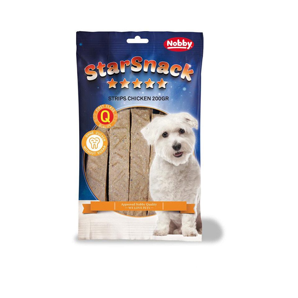Nobby Starsnack Strips Chicken - 20 Stück, Trockenfutter für: Hund