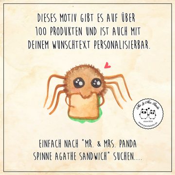 Mr. & Mrs. Panda Servierbrett Spinne Agathe Sandwich - Transparent - Geschenk, Schneidebrett, Merch, Bambus, (1-St), Individuelle Gravuren