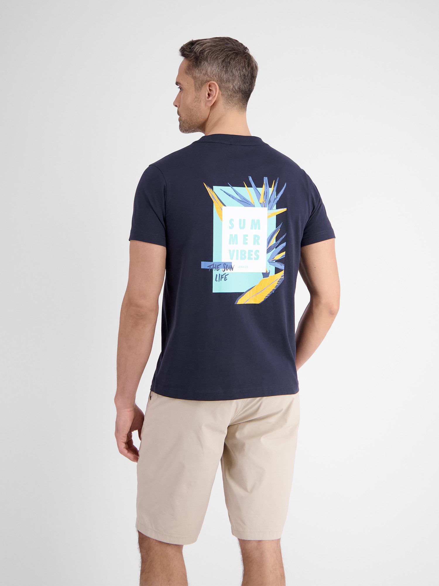 LERROS T-Shirt T-Shirt mit Front- und Rückenprint