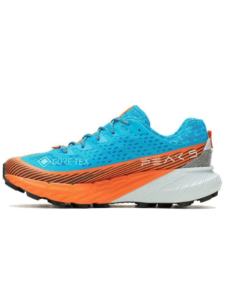 Merrell Agility Peak 5 GTX (wasserdicht, Rock Plate) hellblau/orange Herren Laufschuh