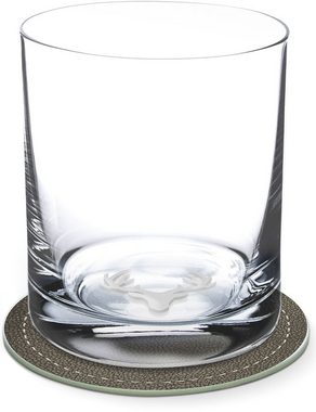 Contento Whiskyglas, Glas, Hirsch, 400 ml, 2 Gläser, 2 Untersetzer
