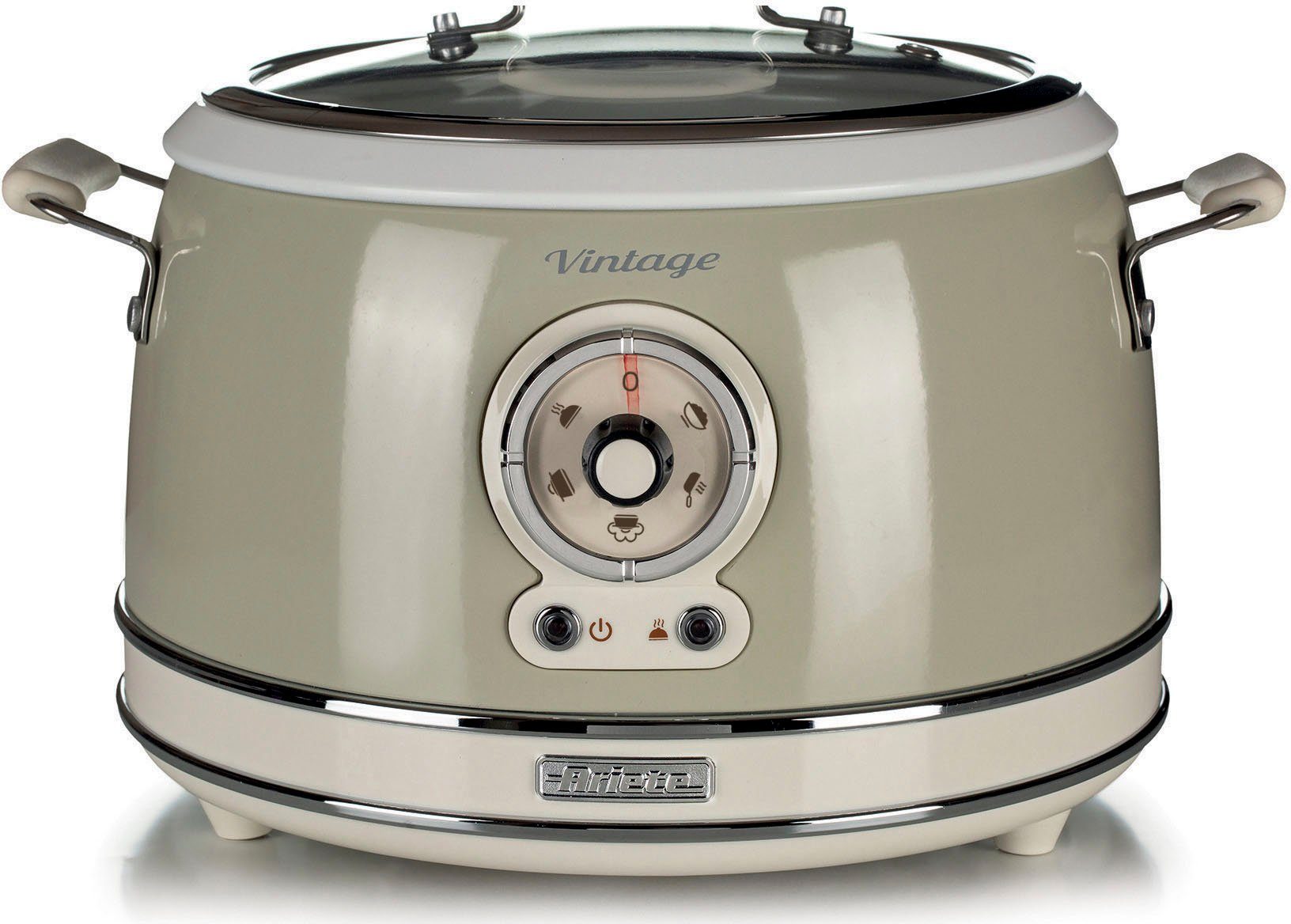 Ariete Multikocher 2904CR, 650 W, 3 l Schüssel, Slowcooker/Reiskocher