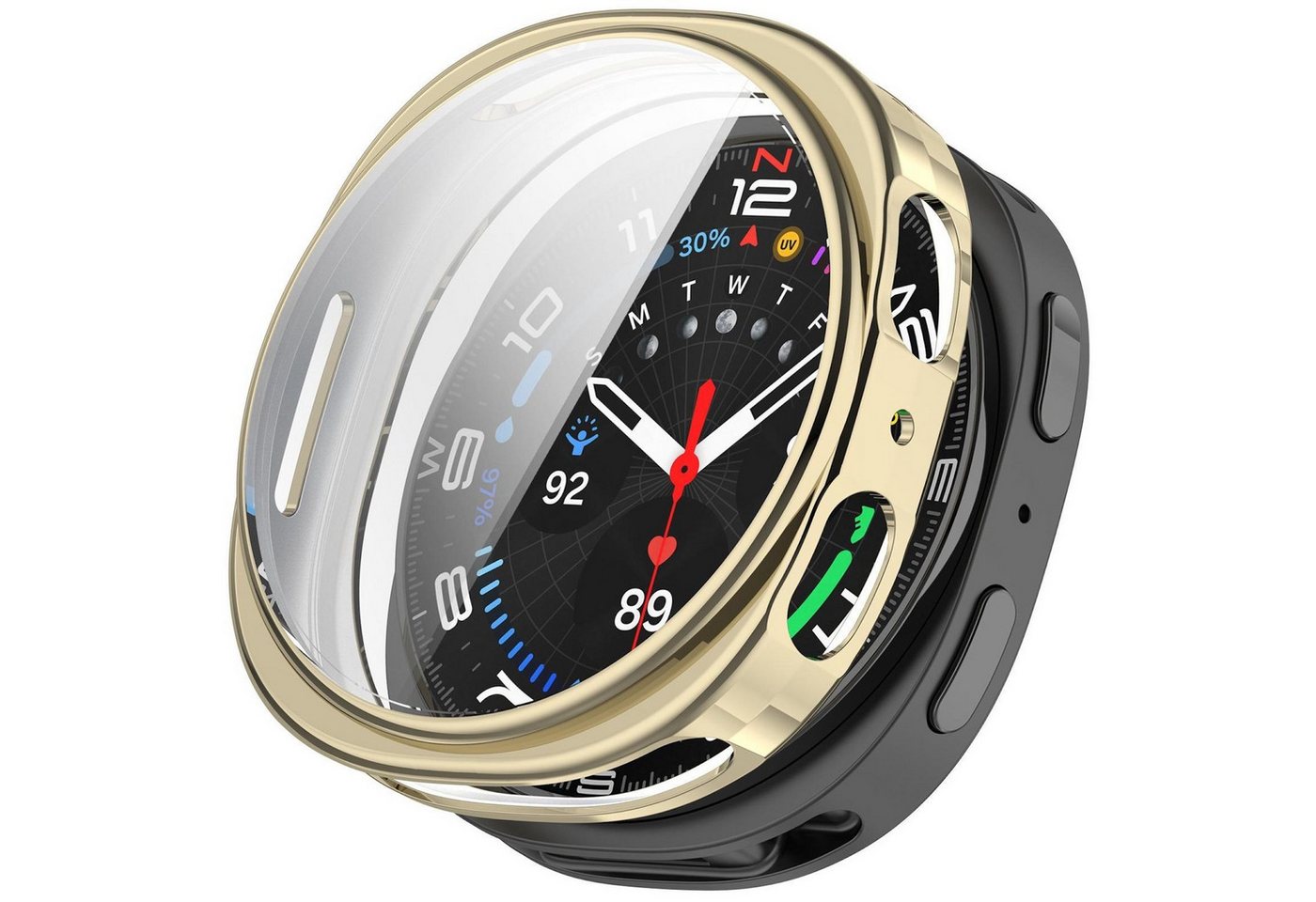 Wigento Smartwatch-Hülle TPU für Samsung Galaxy Watch 9 8 40mm Electroplated Full Cover Gold, Full TPU Schutzhülle, nahtlose Passform