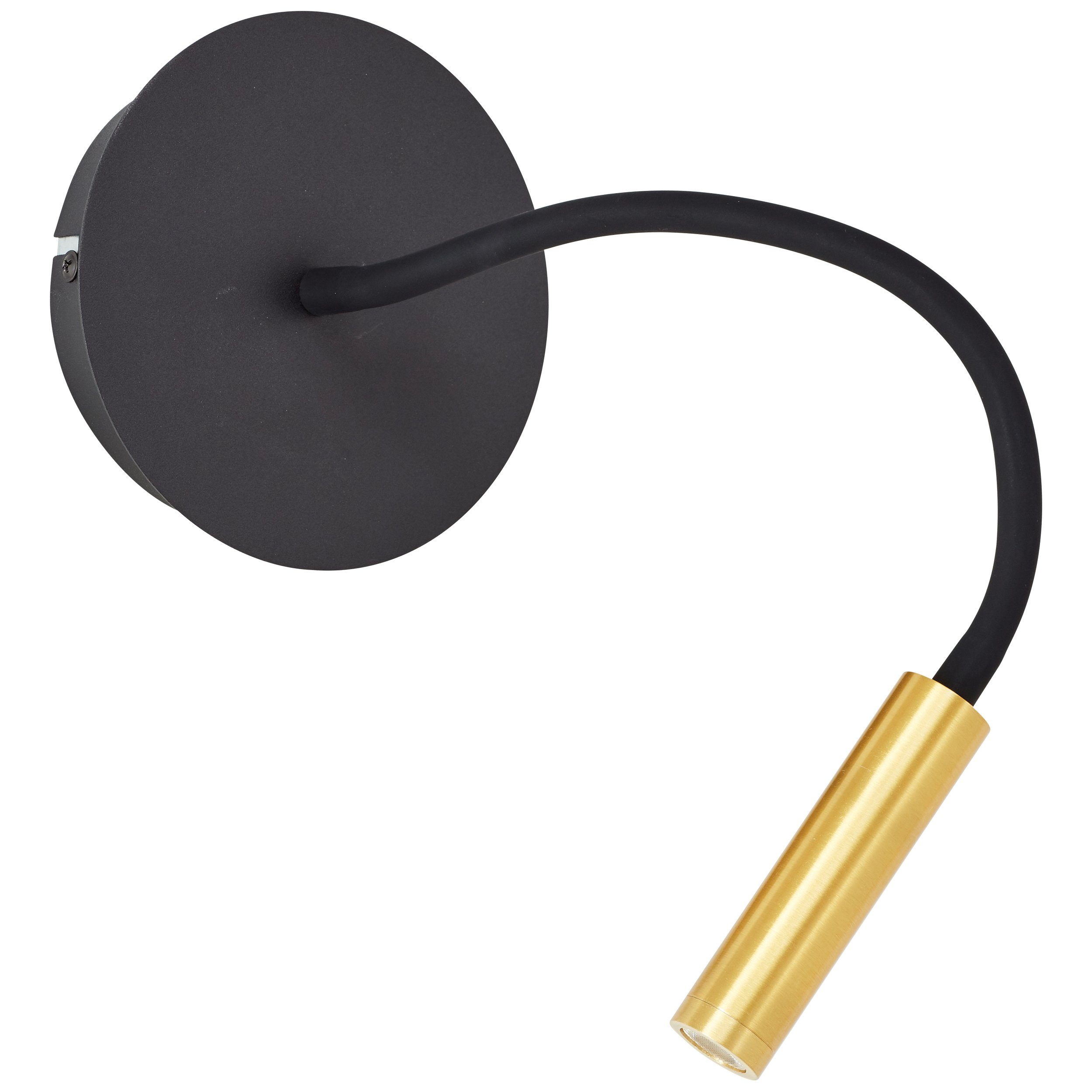 Lesearm, lm, 3000 Lightbox schwarz/matt LED-Wandleuchte, Wandleuchte, 270 integriert, fest K, LED flexibler gold LED warmweiß,