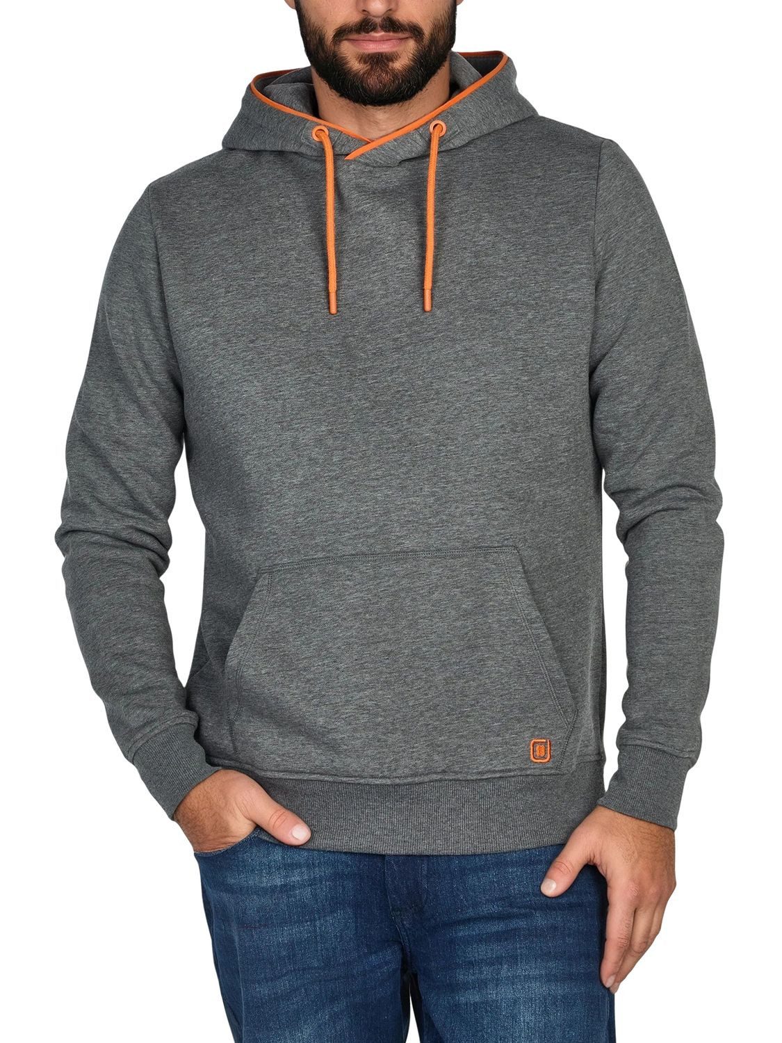 riverso Kapuzenpullover Herren Hoodie RIVSandro Regular Fit Longsleeve Sweatshirt mit Cross-Over-Kragen und Kängurutasche