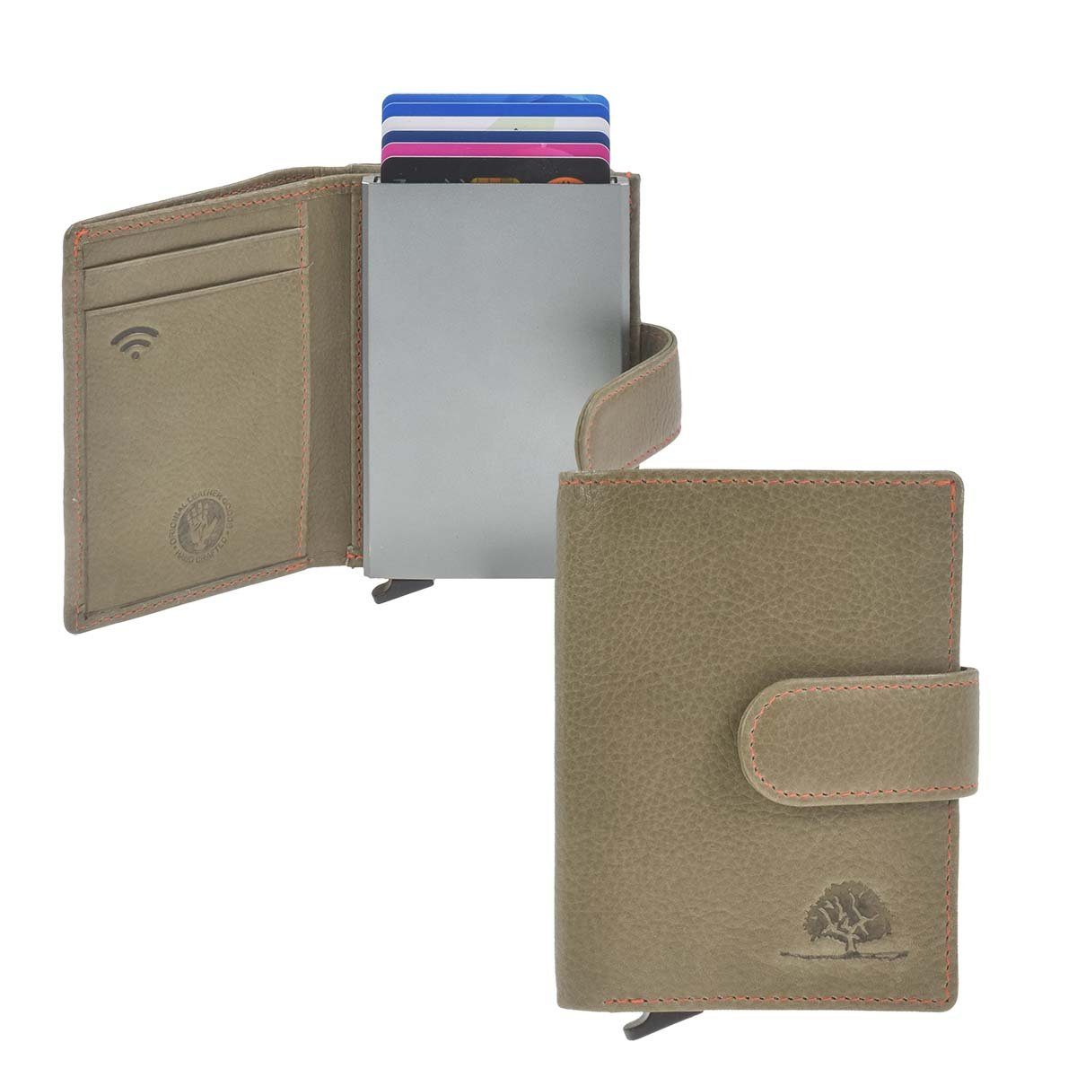 Greenburry Geldbörse "Kings Nappa" Kartenbörse Herren klein 8x10cm, Card-Slider RFID, Lederbörse, Kartenbörse, Kartenetui