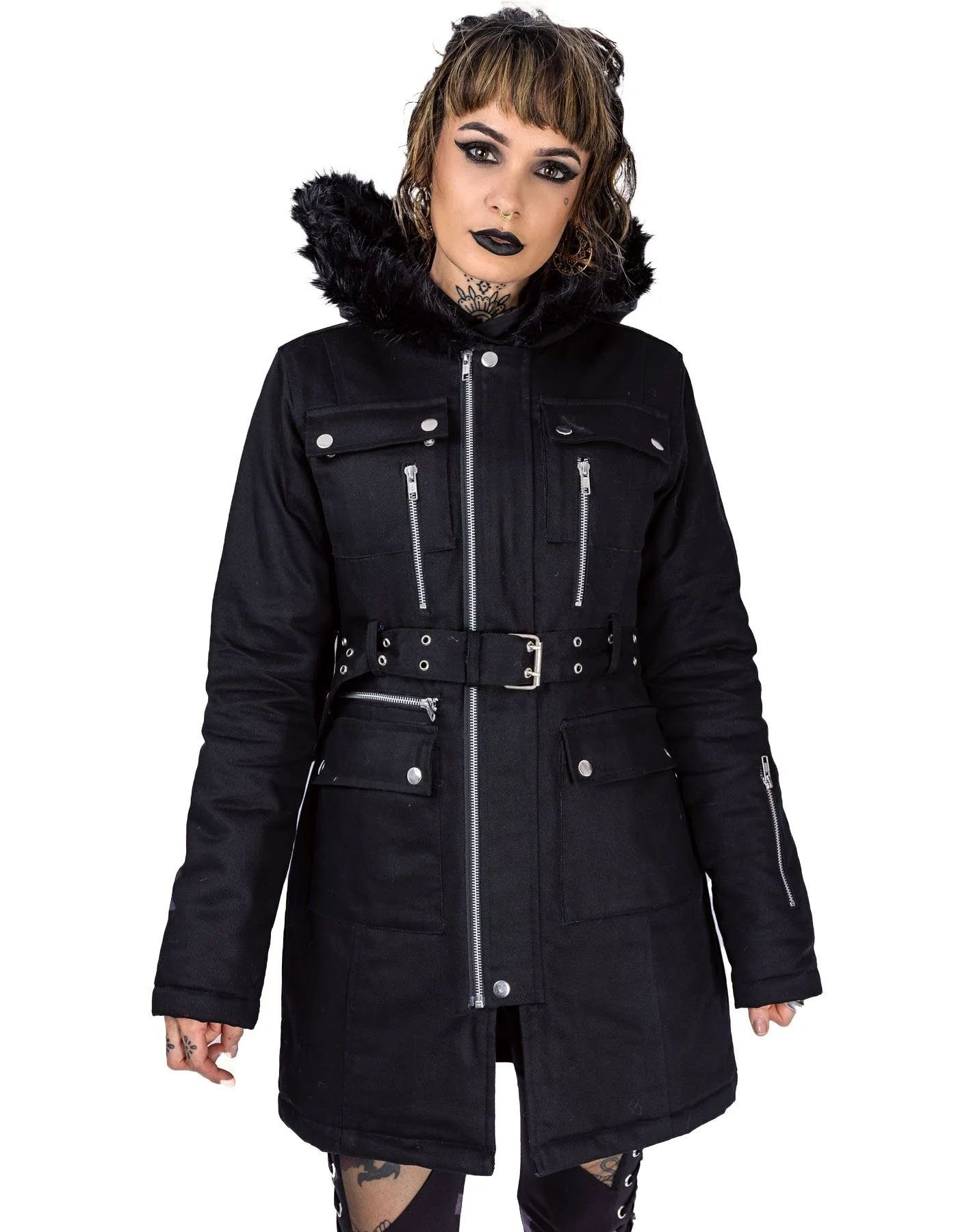 Vixxsin Blouson Elspeth Jacke Gothic Parka Metal Zipper Kurzmantel