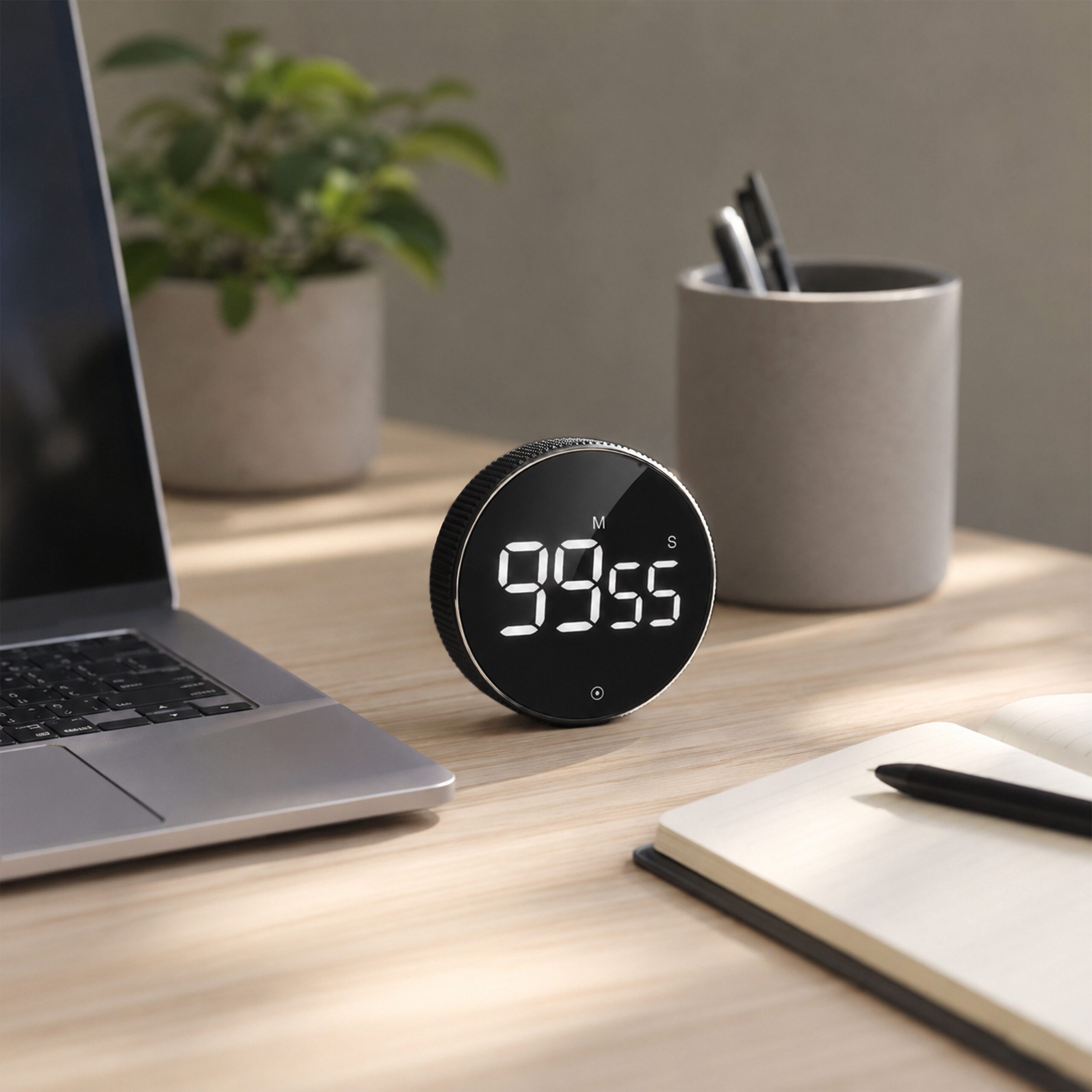 relaxdays Küchentimer Digitaler Küchentimer mit LED-Ziffern schwarz