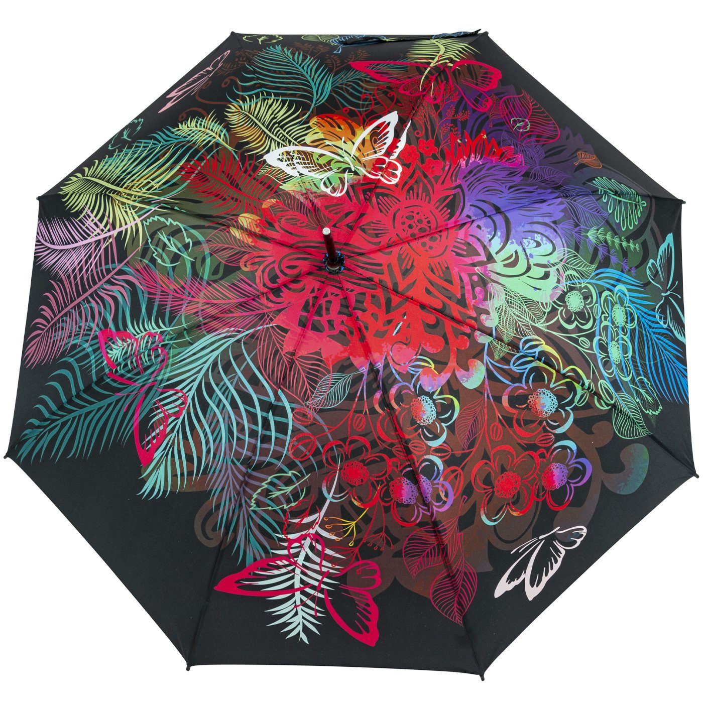 doppler® Langregenschirm Daisy buntem groß mit - Damen-Regenschirm Automatik, stabil Blumen-Design mit und