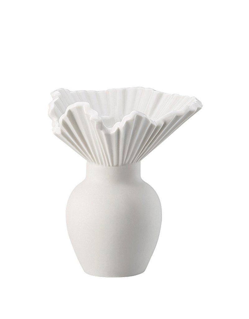Rosenthal Miniaturvasen cm, Dekovase 10 Falda Kollektion Porzellan, Vase aus weißem