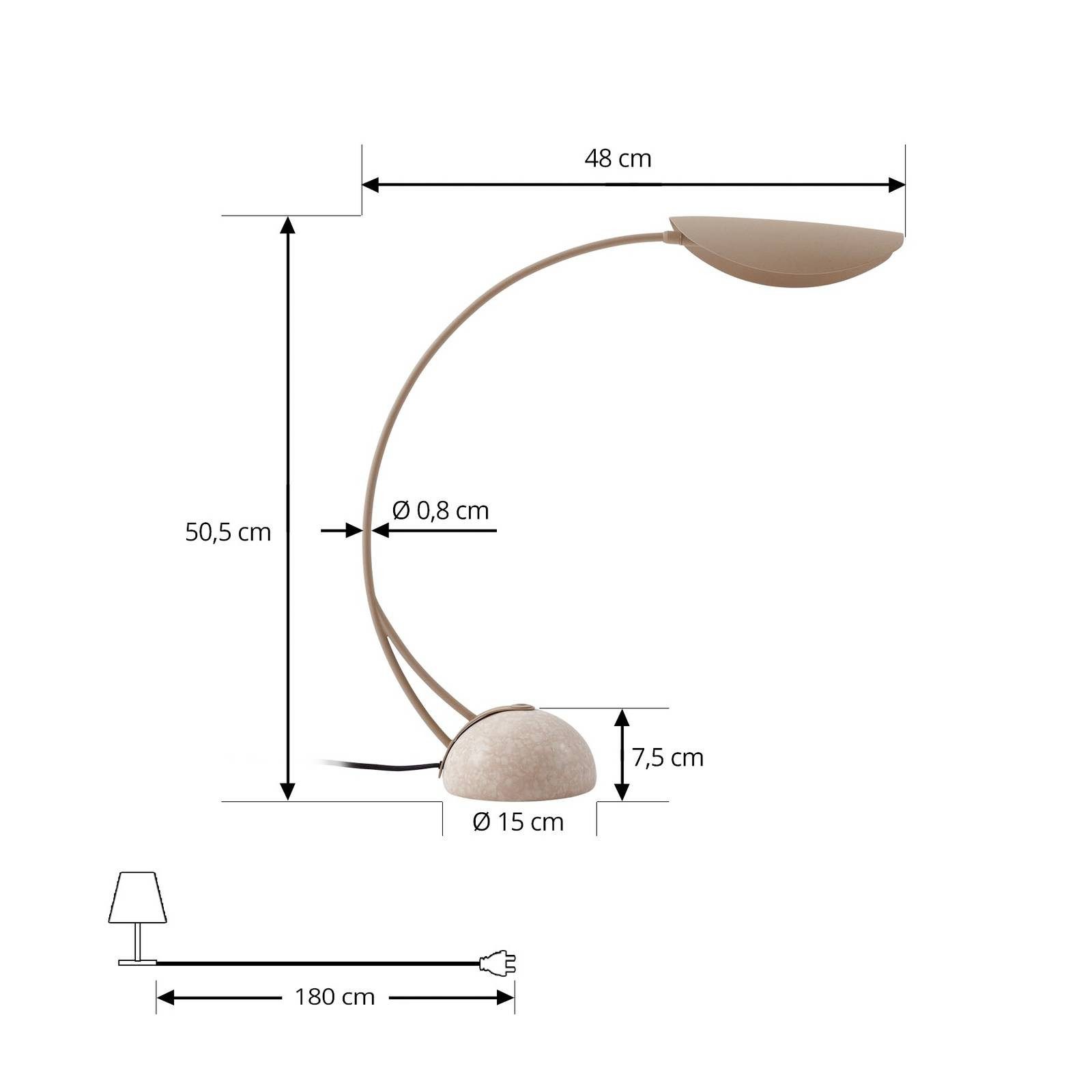 Lucande Schreibtischlampe Rivera, Metall, Alu IP20, 1 x 8 W LED