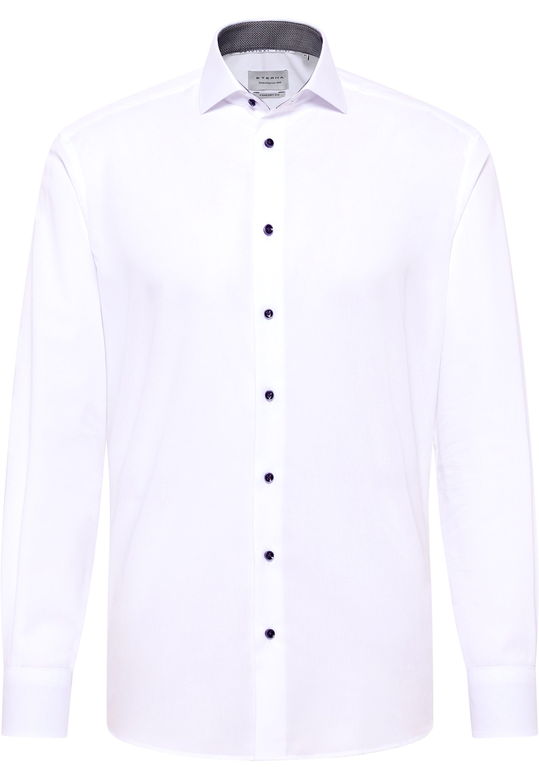 Eterna Klassische Bluse ETERNA MODERN FIT Langarm Hemd weiß popeline 1311-00-X15V - ORIGINAL
