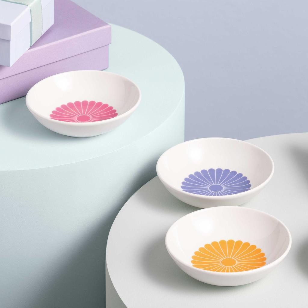 Villeroy & Boch Schale Fleur Couleur Dessertschalen ø 13,2 cm 6er Set, Porzellan, (6x Schale, 6-tlg)