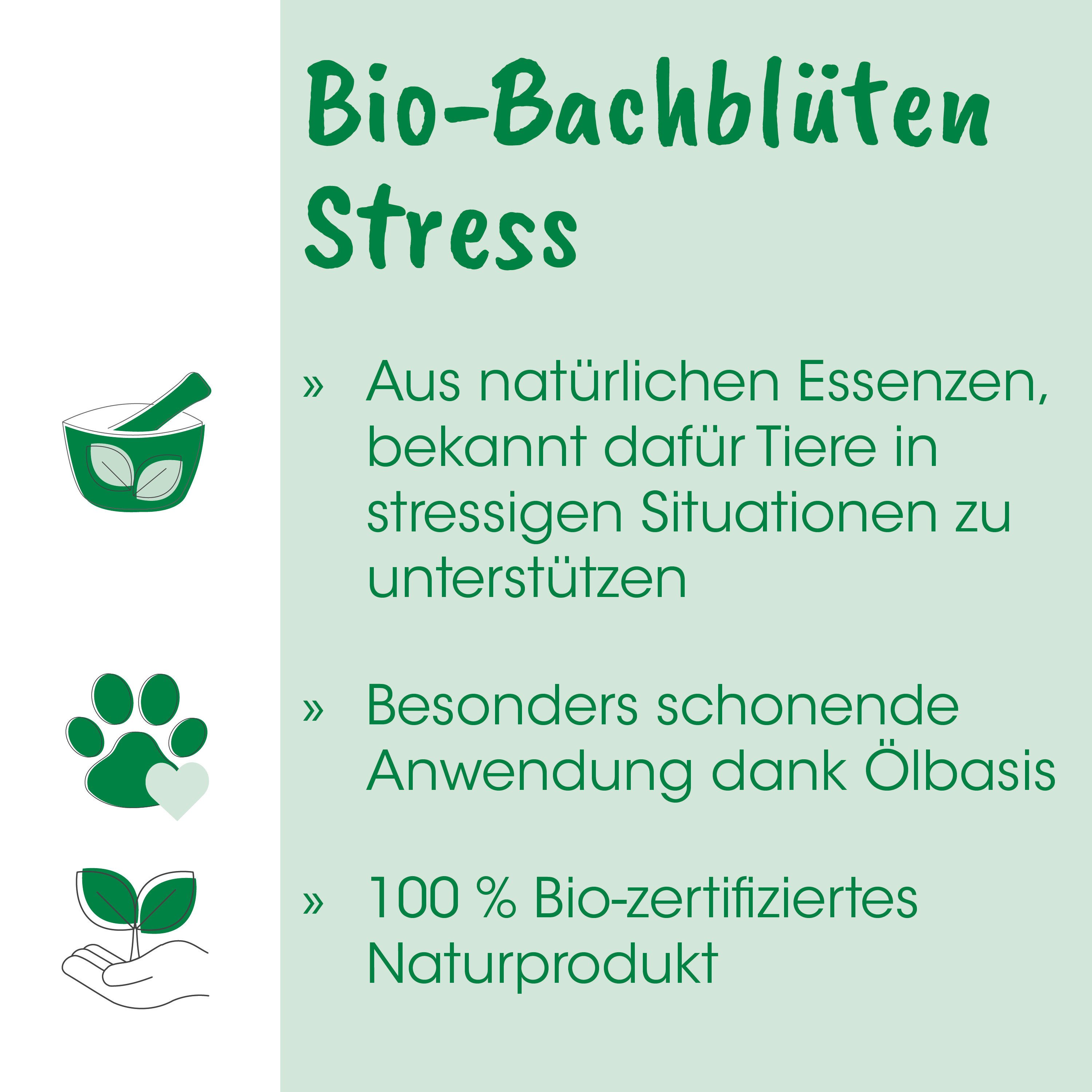 cdVet Bachblüten Stress, Ergänzungsfutter für: Pferde, Katzen, Hunde, verträglich bei Panik, Silvester, Verlust, Tierarztbesuch