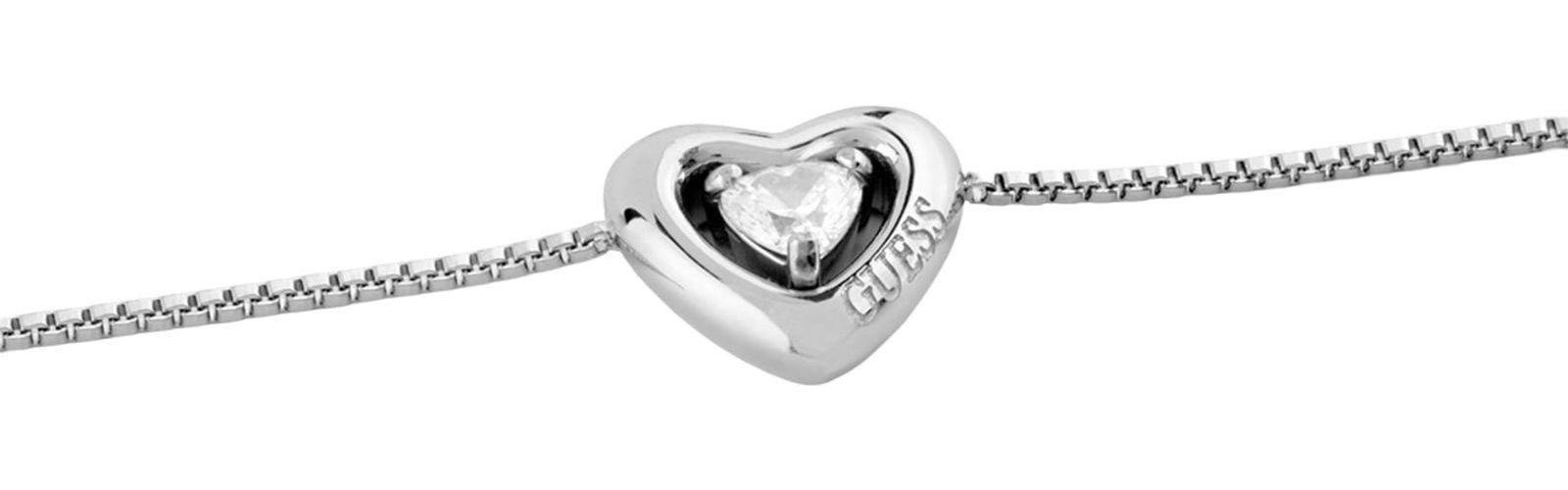 Guess Gliederarmband 10mm Crystal Heart Bracelet