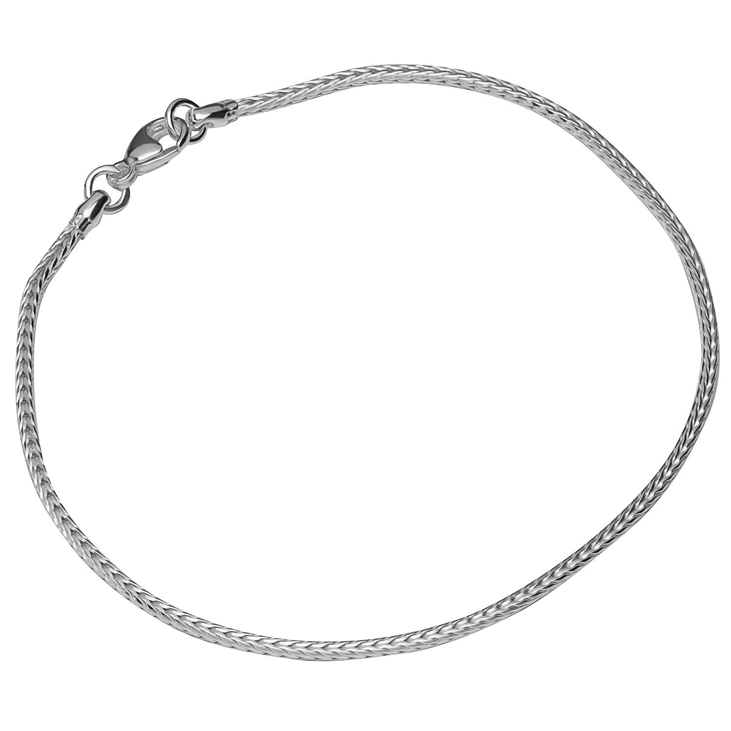 NKlaus Silberarmband Armband 925 Sterling Silber 19cm Fuchsschwanzkette (1 Stück), Made in Germany